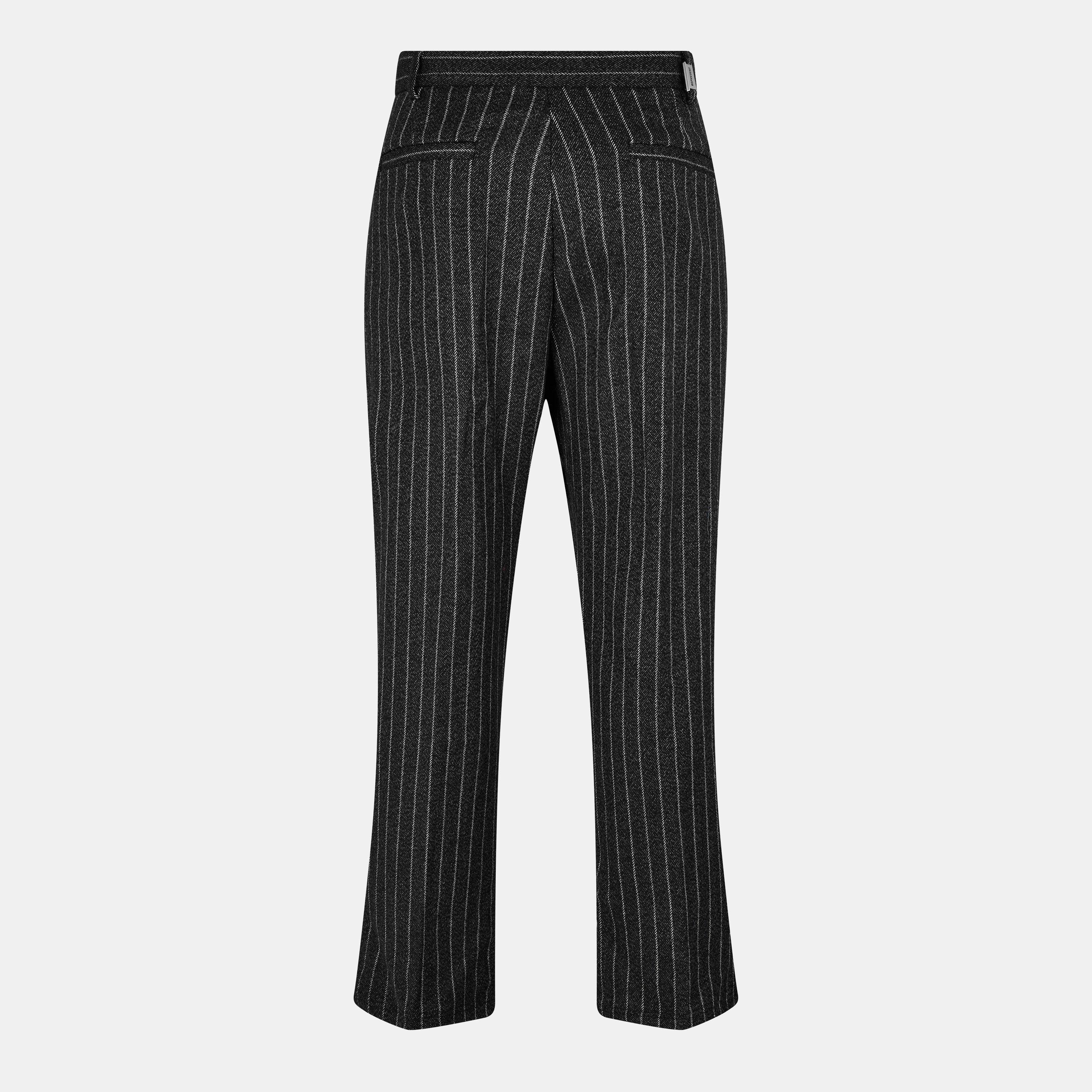 Black Pinstripe - Represent - Men's Stepped Hem Straight Leg Trouser - 2