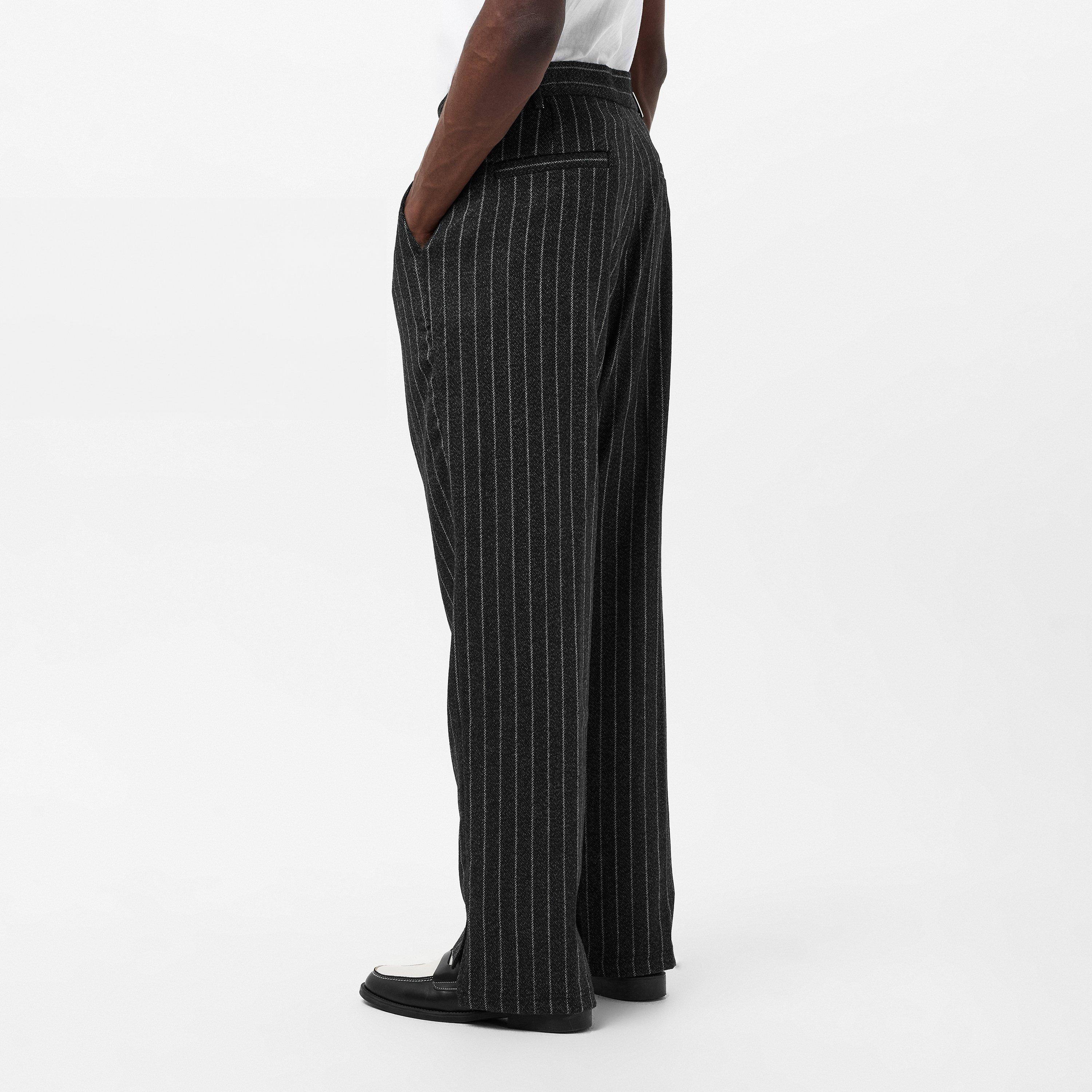 Black Pinstripe - Represent - Men's Stepped Hem Straight Leg Trouser - 4