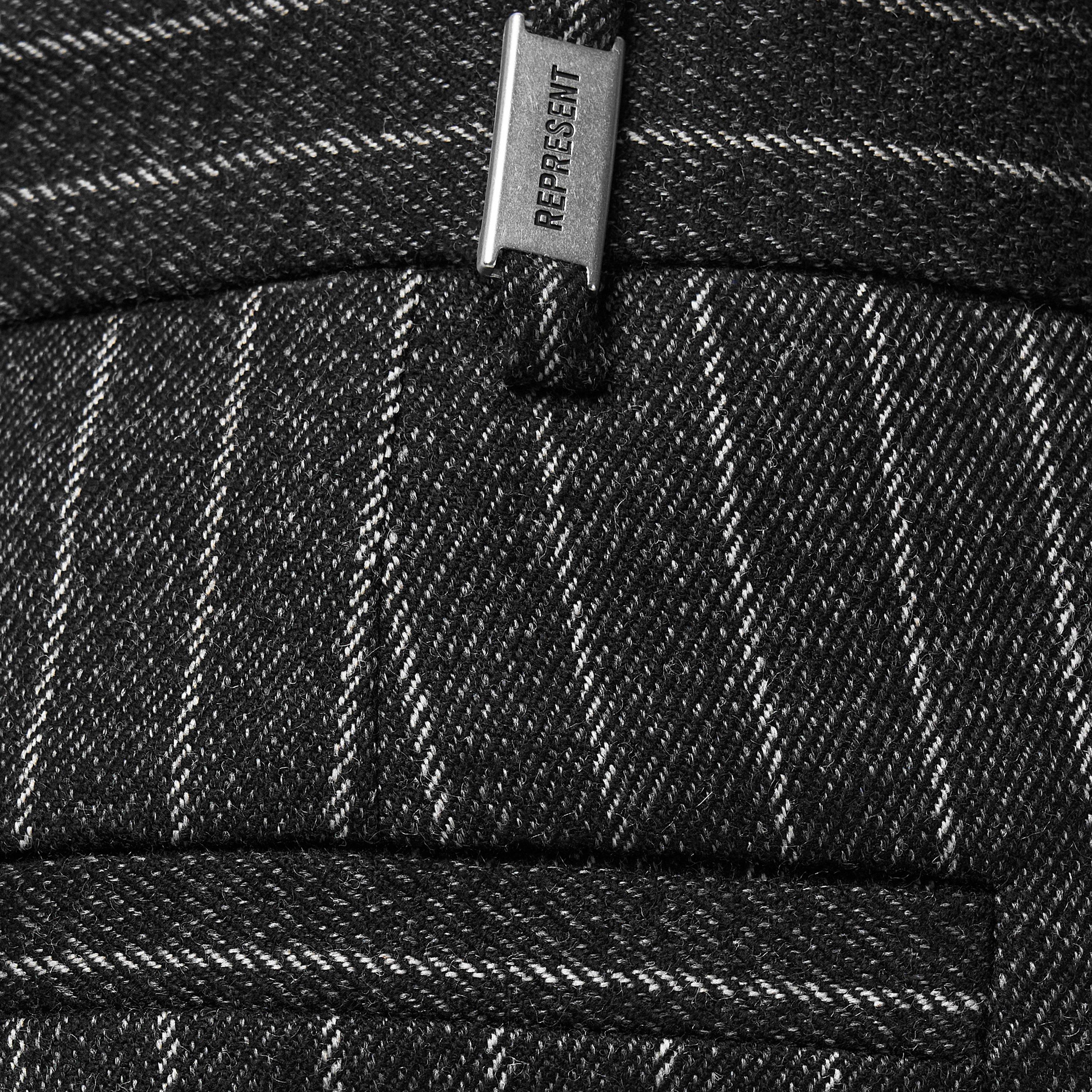 Black Pinstripe - Represent - Men's Stepped Hem Straight Leg Trouser - 5