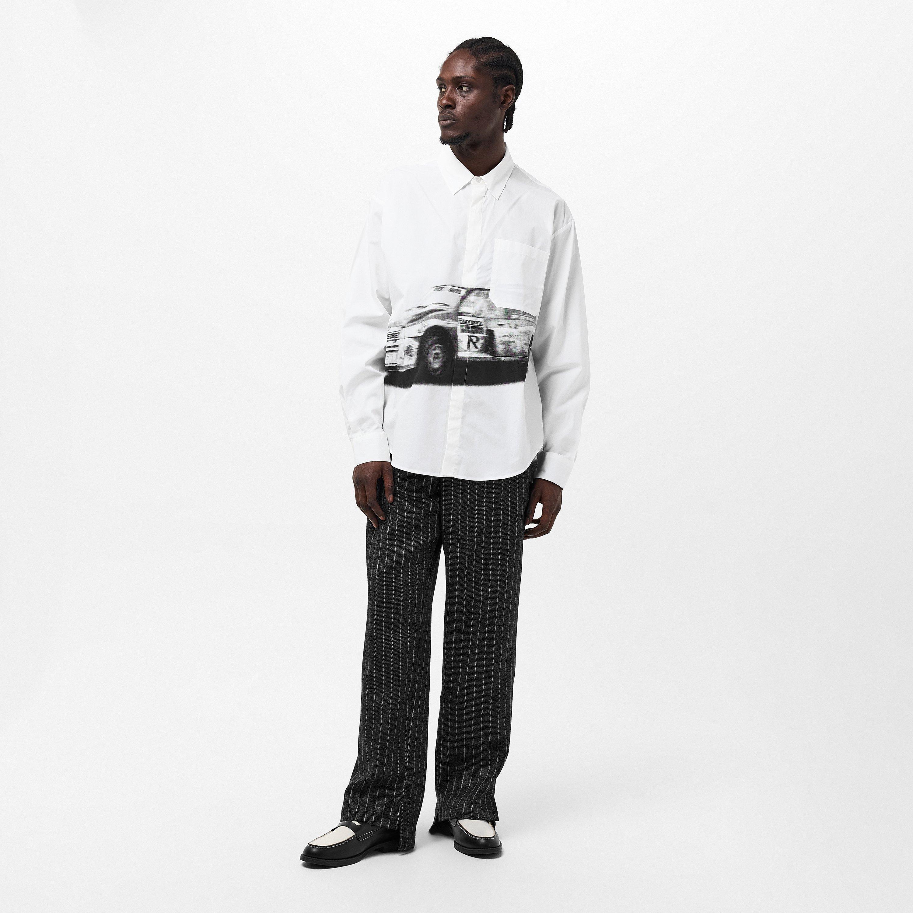 Black Pinstripe - Represent - Men's Stepped Hem Straight Leg Trouser - 6