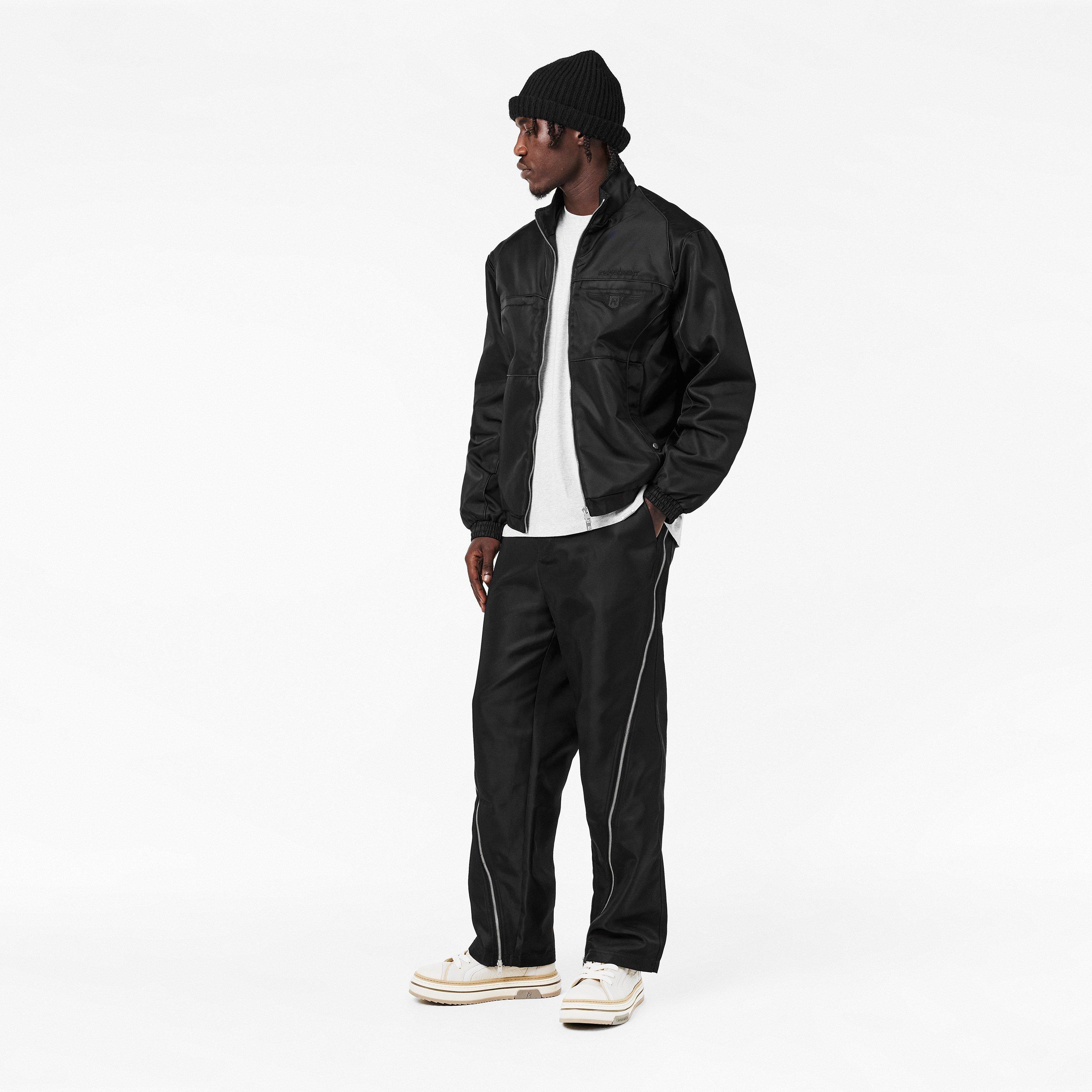 Jet Black - Represent - Men's Zipped Panel Straight Leg Trouser - 6