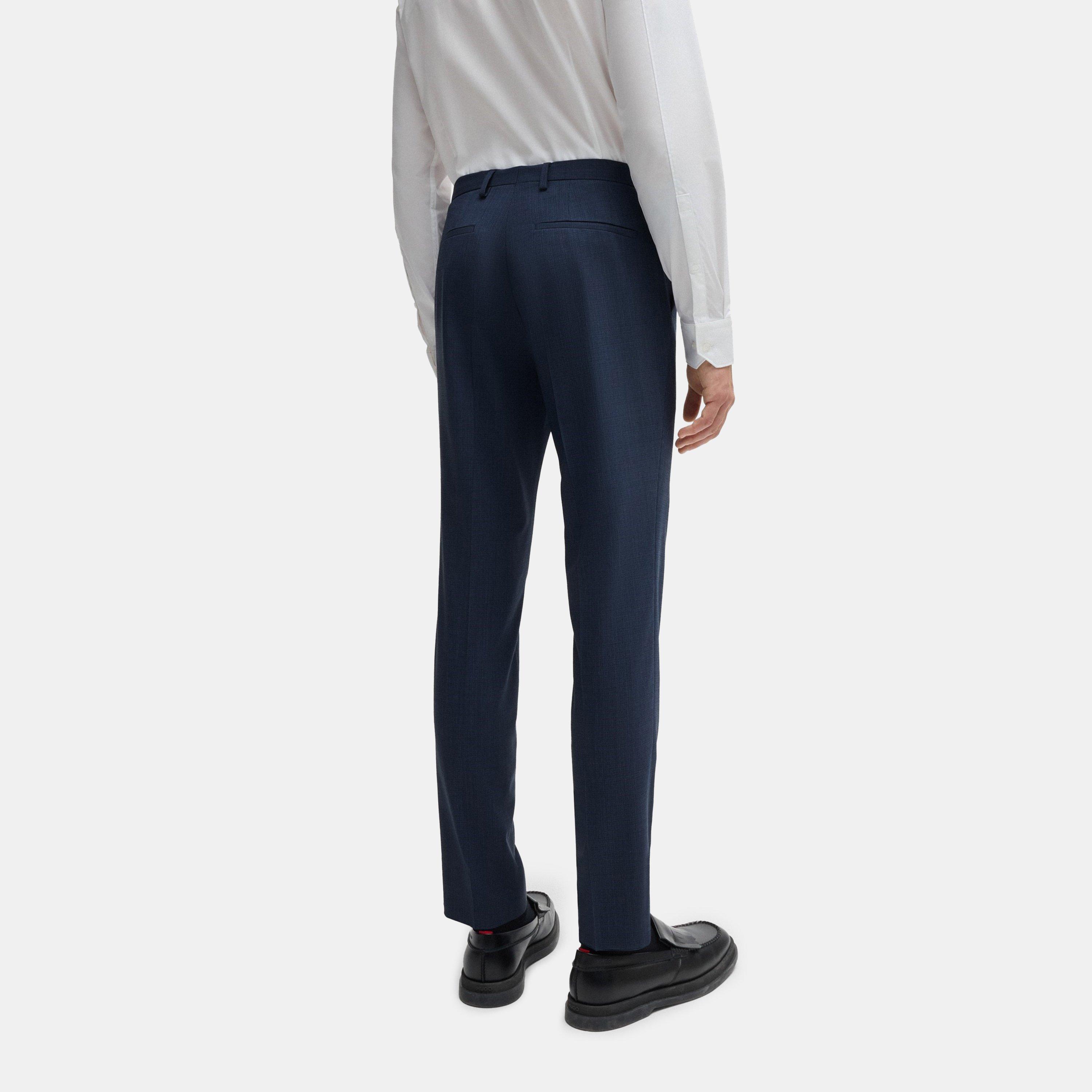 Dark Blue - Hugo - Men's Hesten232x Straight Leg Trousers - 3