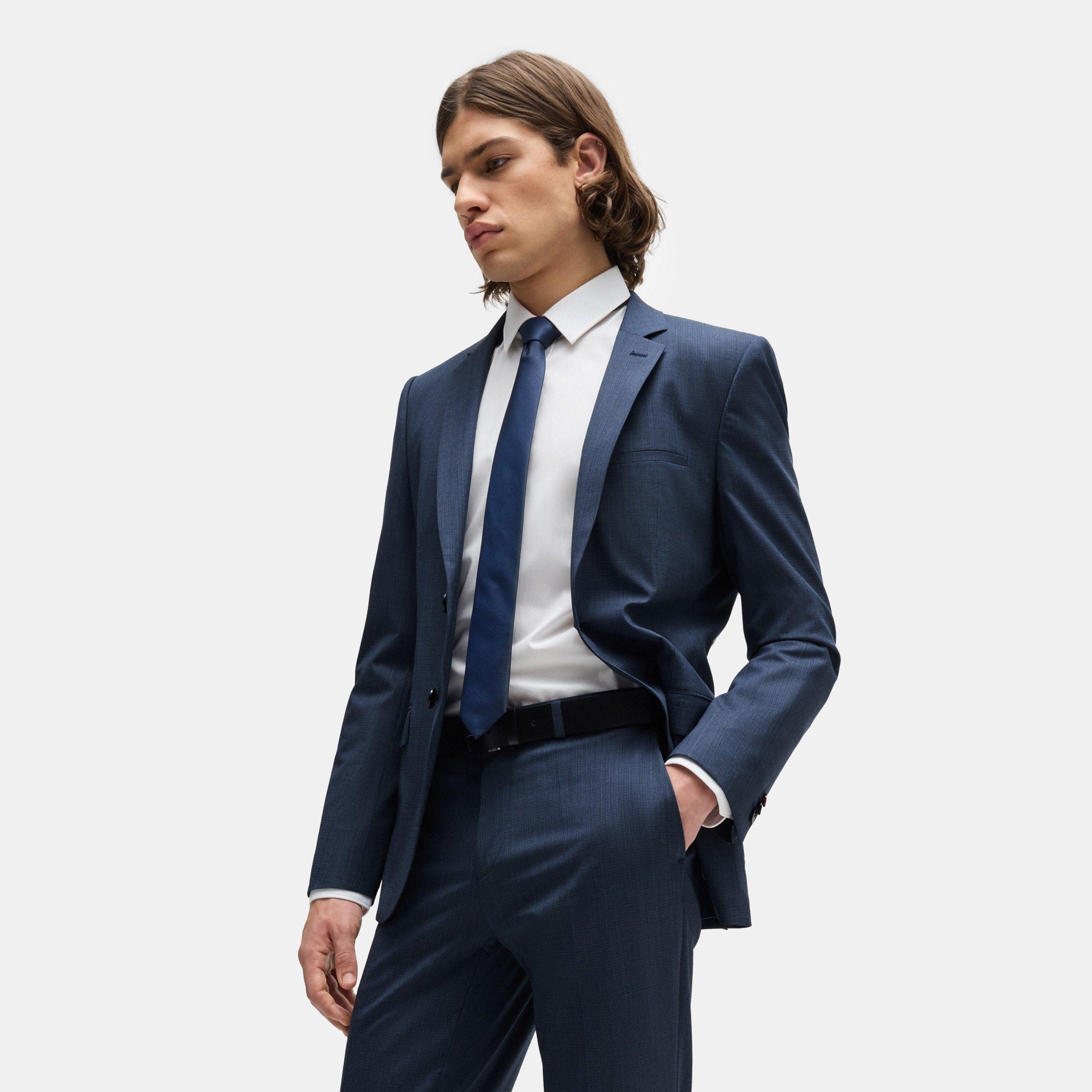 Dark Blue - Hugo - Men's Hesten232x Straight Leg Trousers - 4