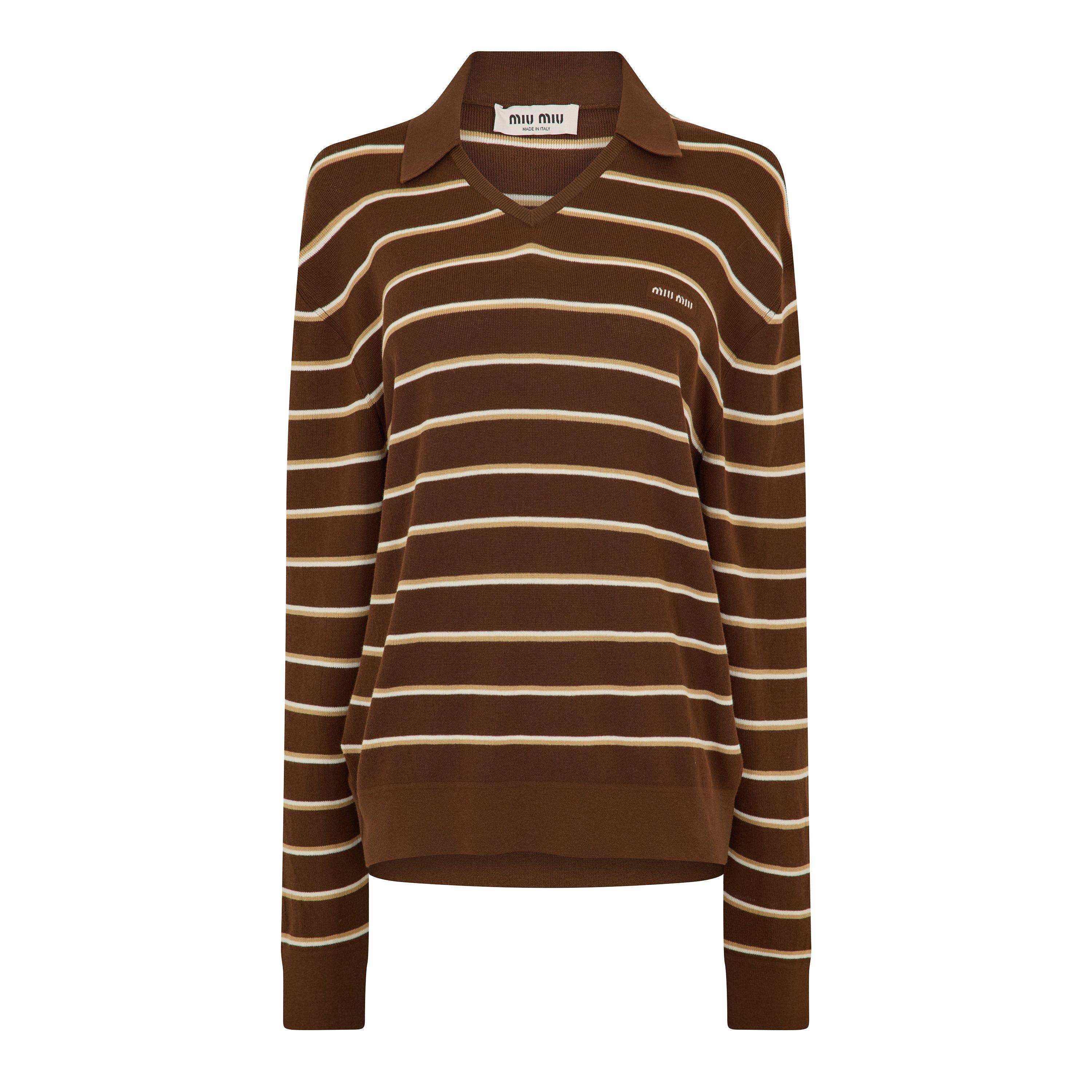 Cacao - Miu Miu - Miu Stripe Knit Ld62 - 1