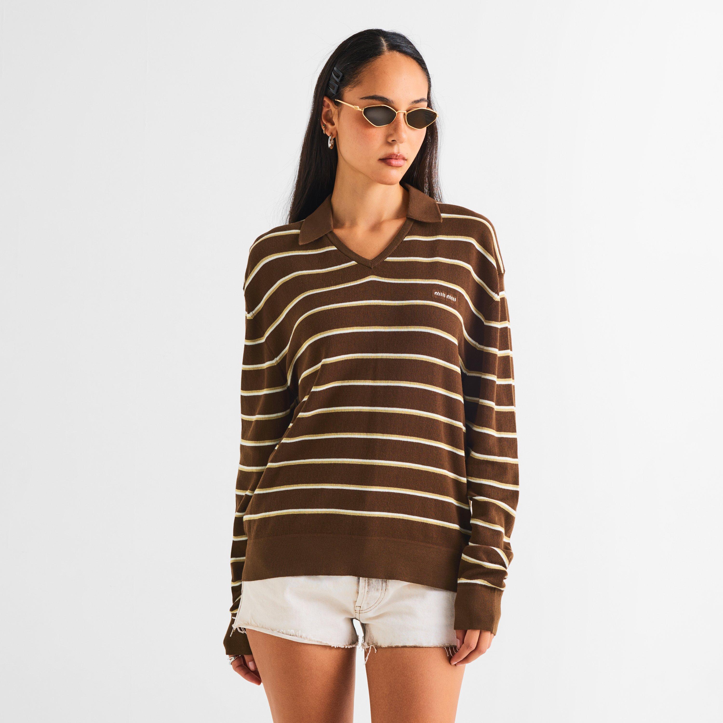 Cacao - Miu Miu - Miu Stripe Knit Ld62 - 3