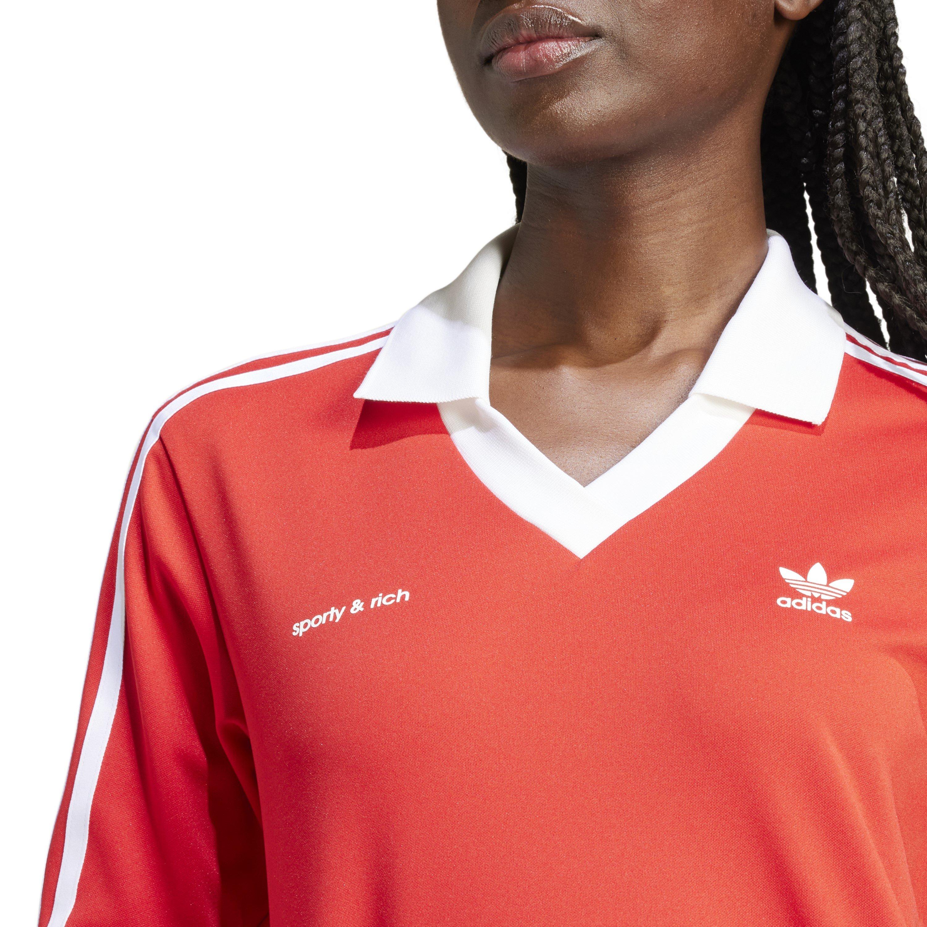 College Red - adidas Originals - Women's Sporty And Rich Long Sleeve Polo Shirt - 5