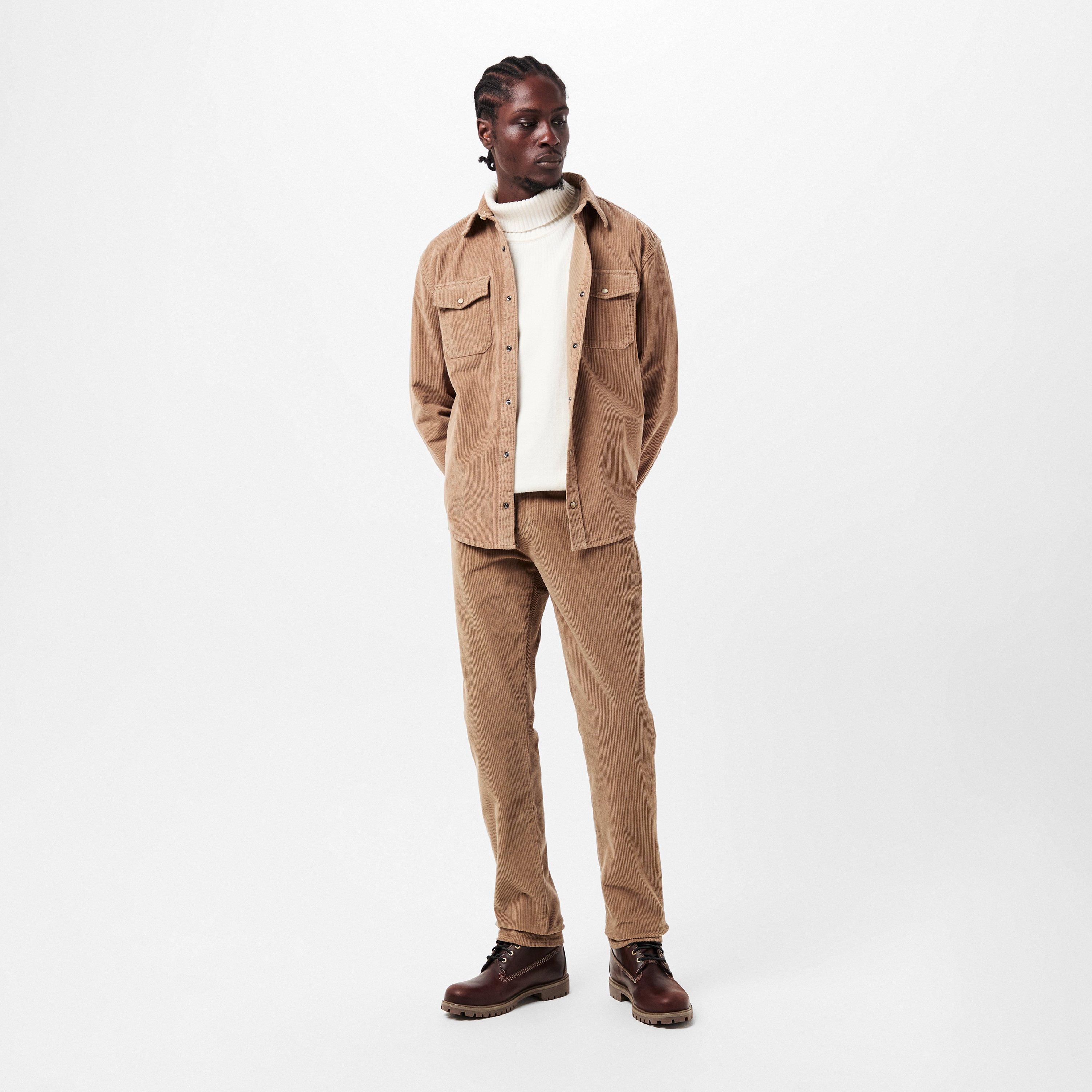 Beige - 7 For All Mankind - Men's Corduroy Straight Leg Trousers - 6