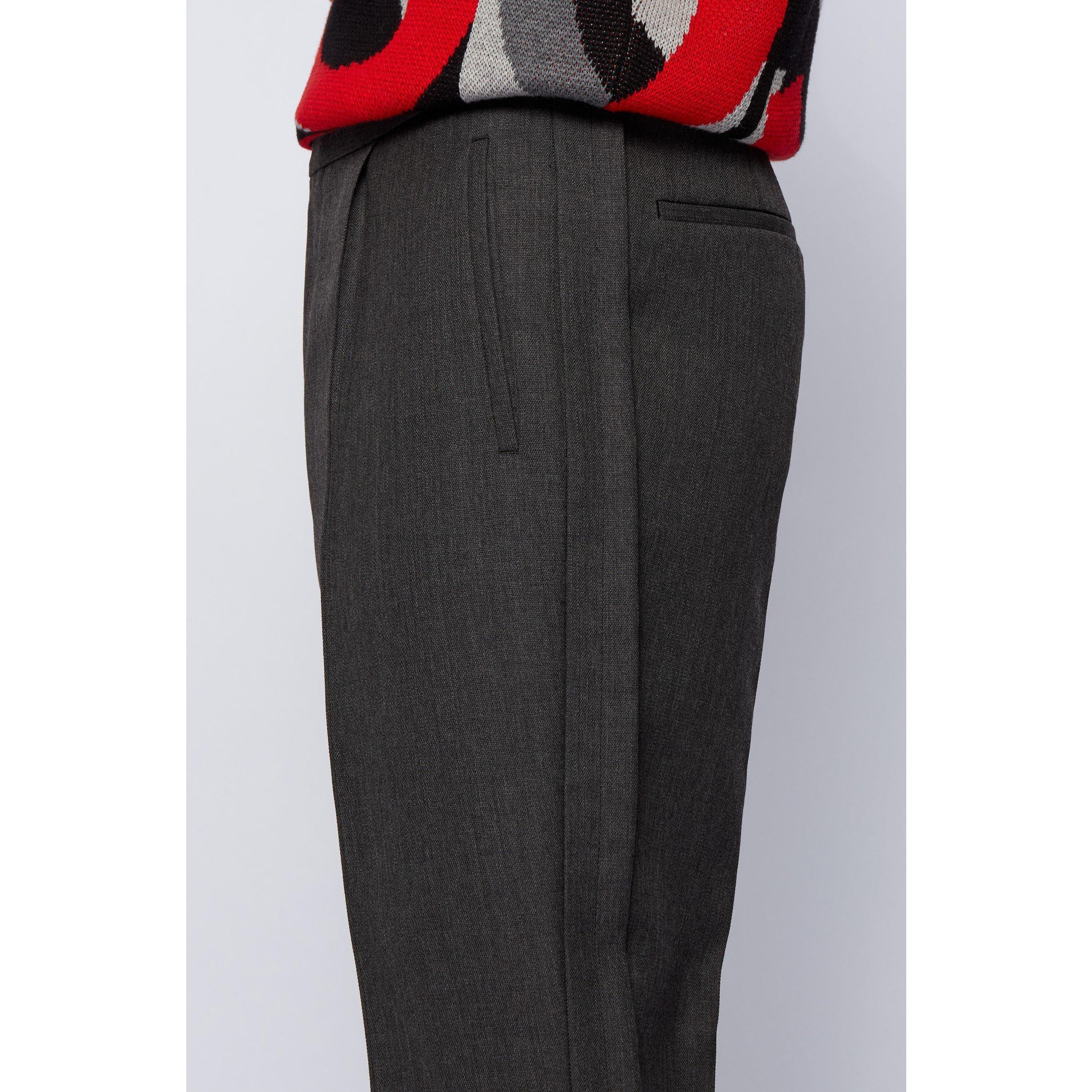 Medium Grey - Boss - Men's Straight Trousers - 4