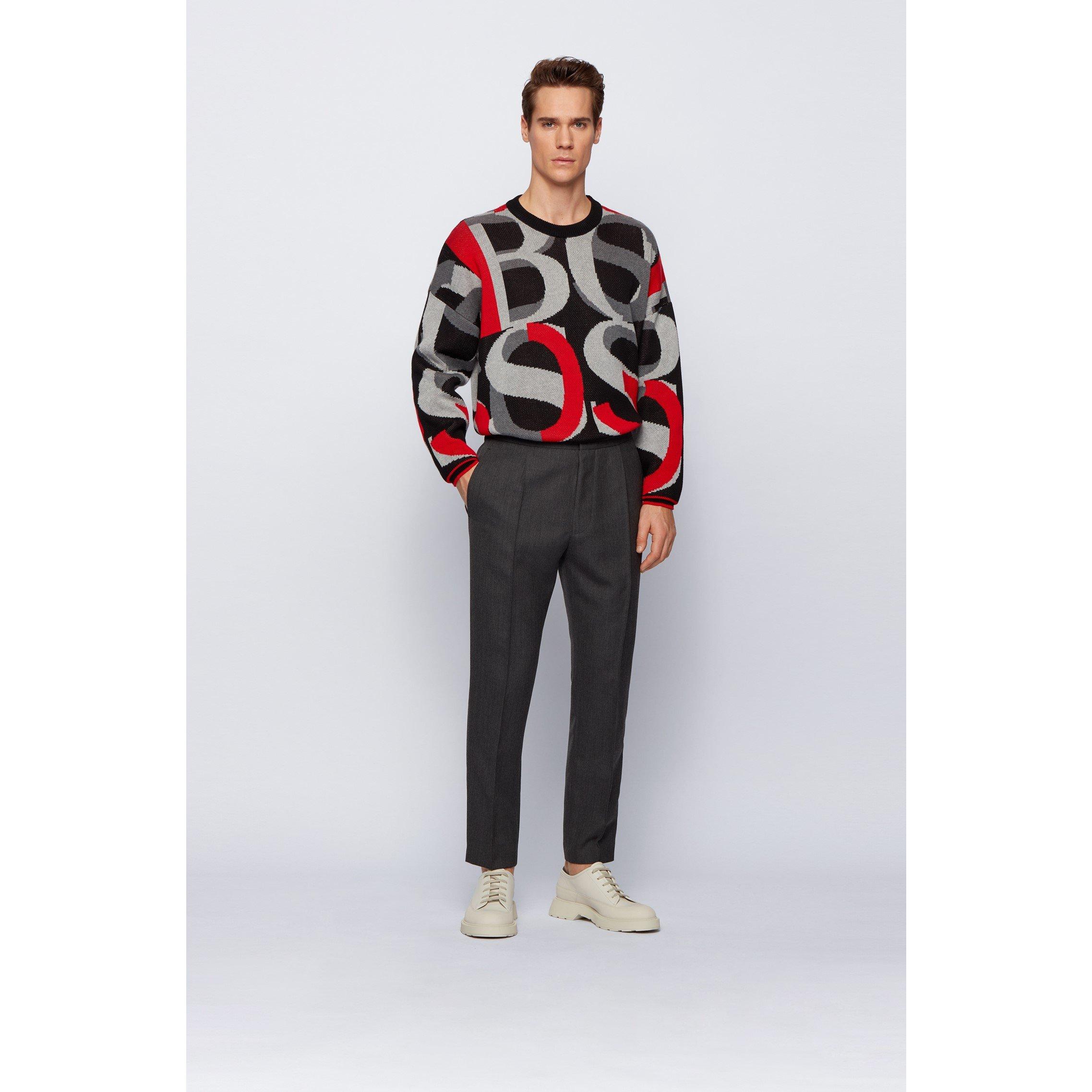 Medium Grey - Boss - Men's Straight Trousers - 5