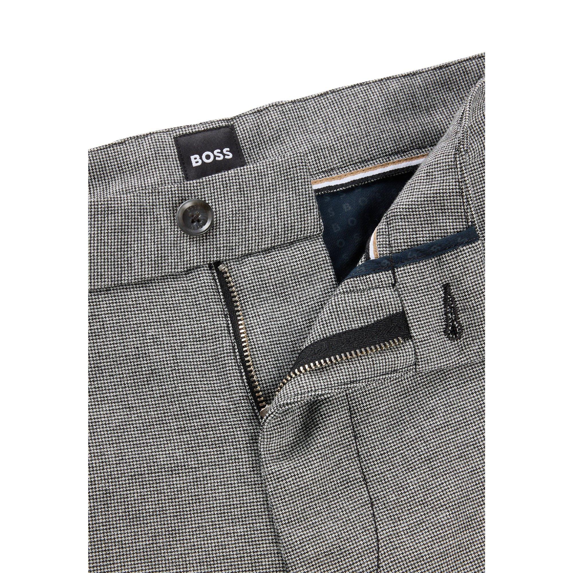 Black - Boss - H-Kane 10261204 01 Straight Leg Trousers Mens - 4