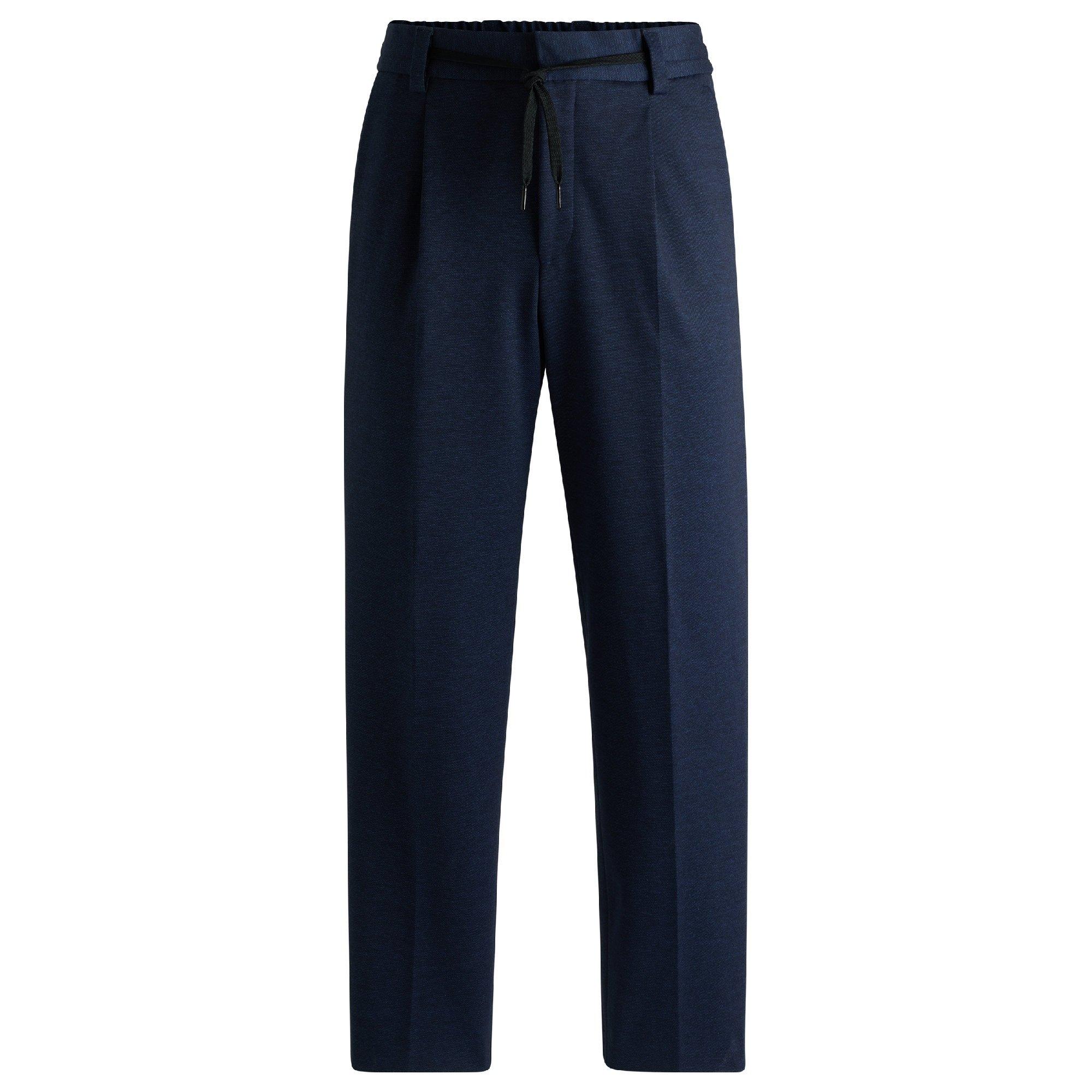 Dark Blue - Hugo - Men's Straight Leg Trousers - 1