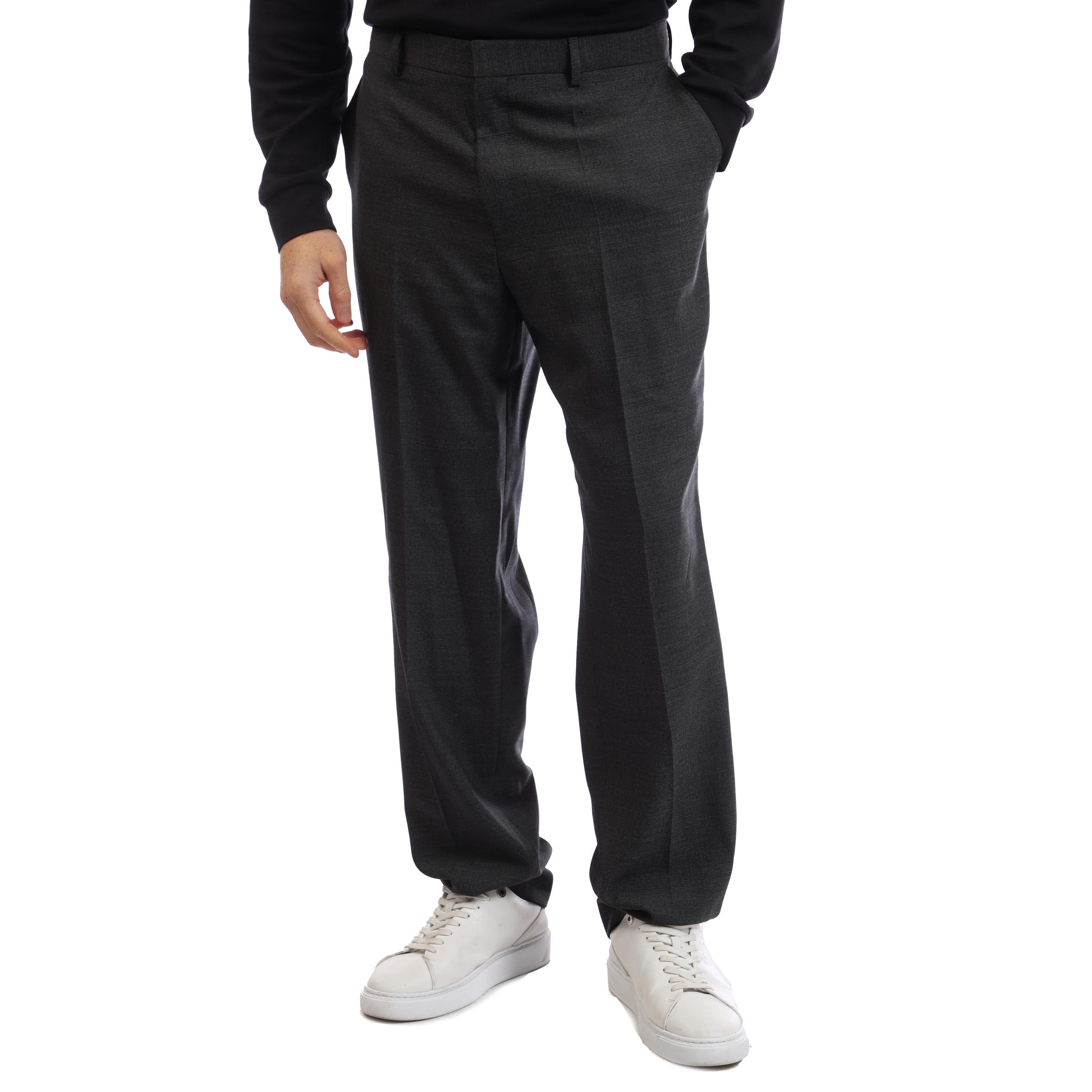 Boss Men's Leon Mm Straight Leg Trousers - Dark Grey - 38