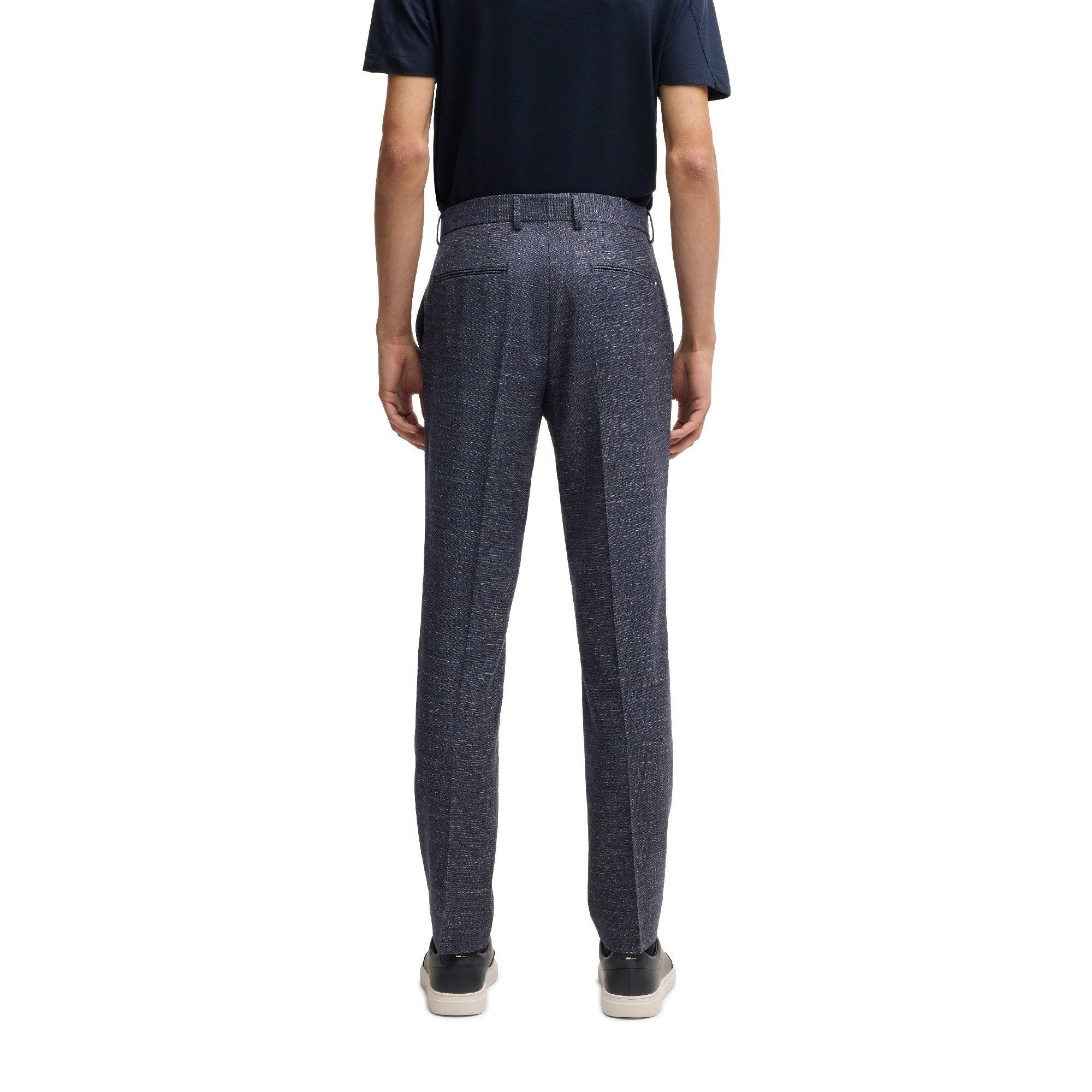 Dark Blue - Boss - H-Genius-251 10257110 01 Straight Leg Trousers Mens - 2