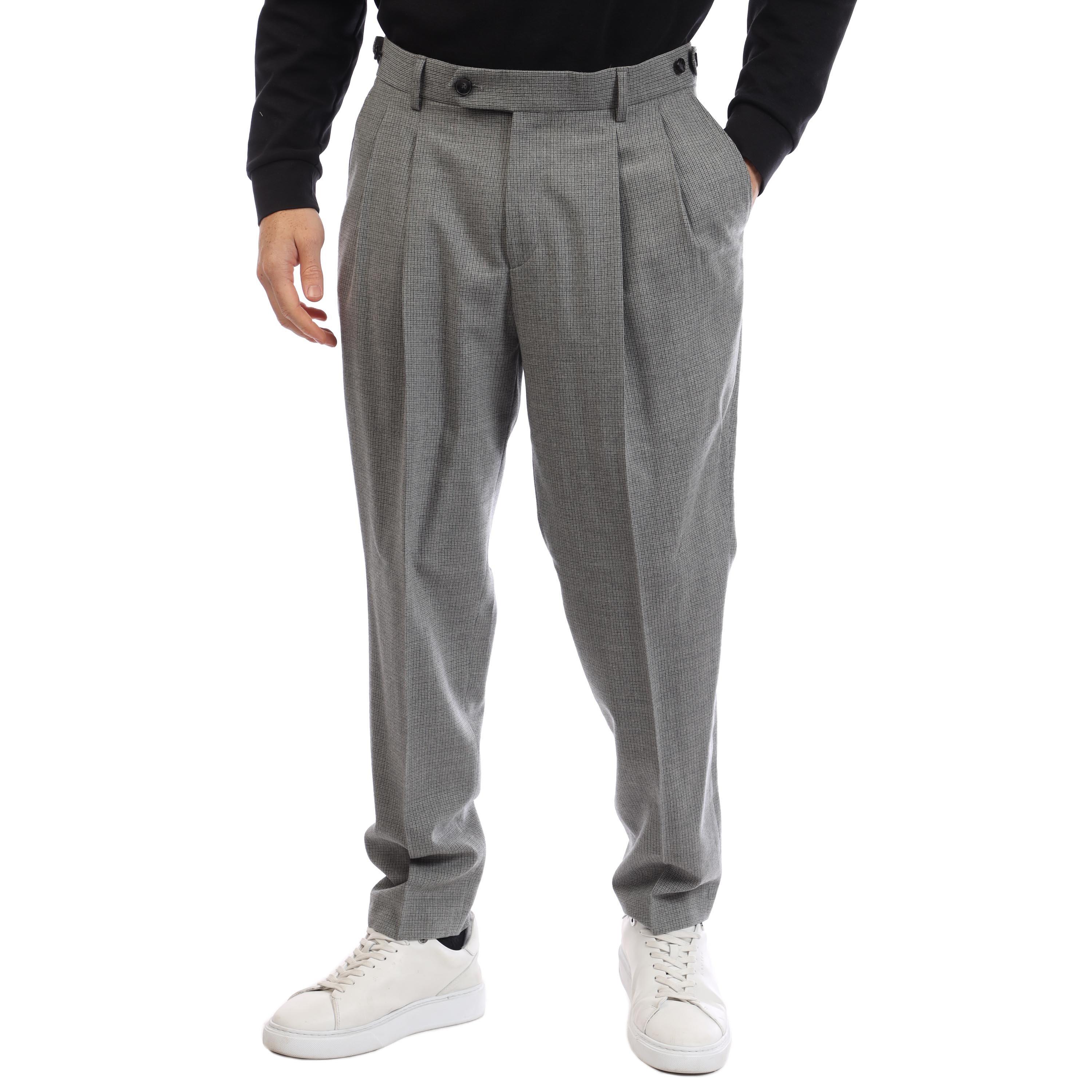 Open Grey - Boss - Men's Perin Plts Double Breasted Straight Leg Trousers - 1