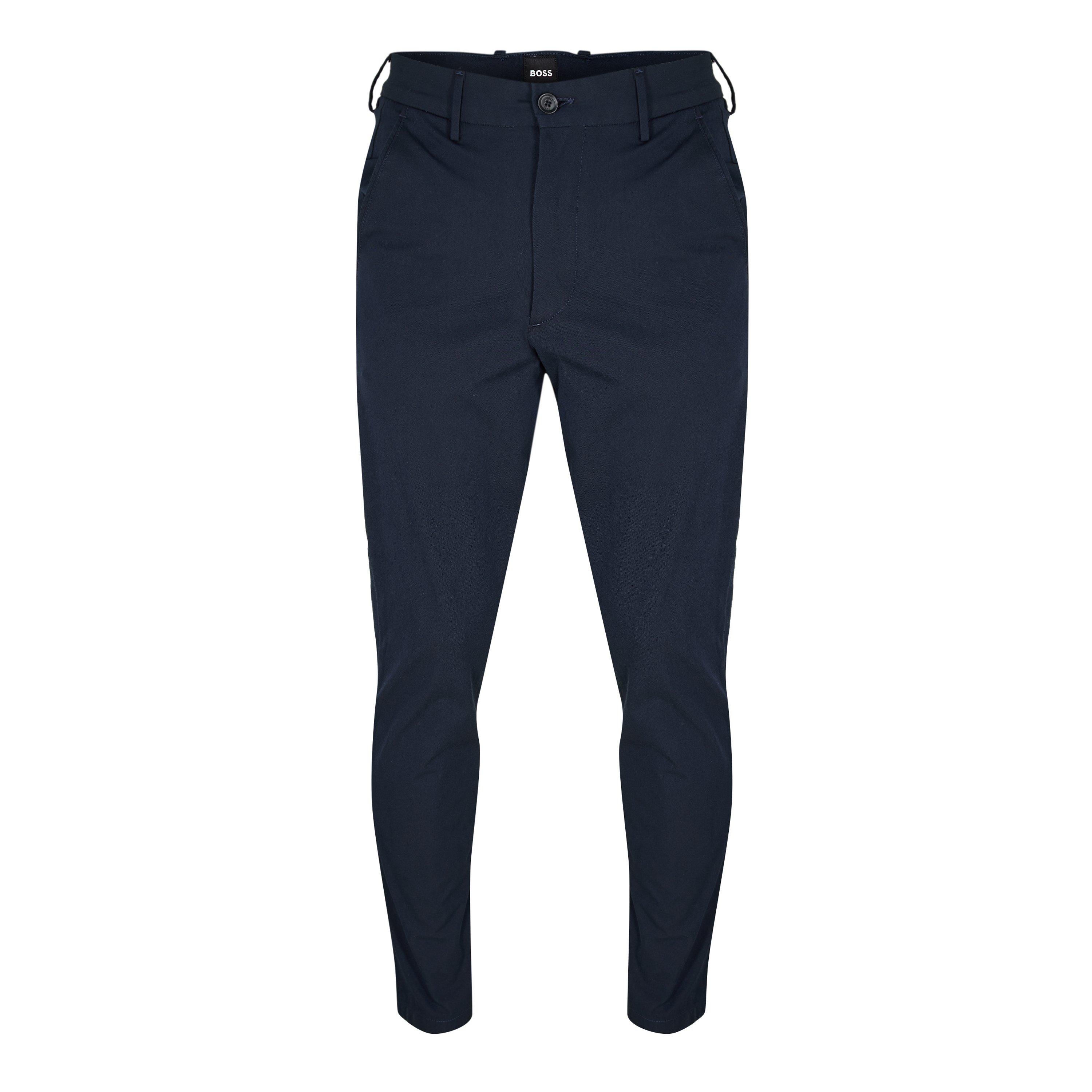 Dark Blue - Boss - Men's Kane Zipped Straight Leg Trousers - 1