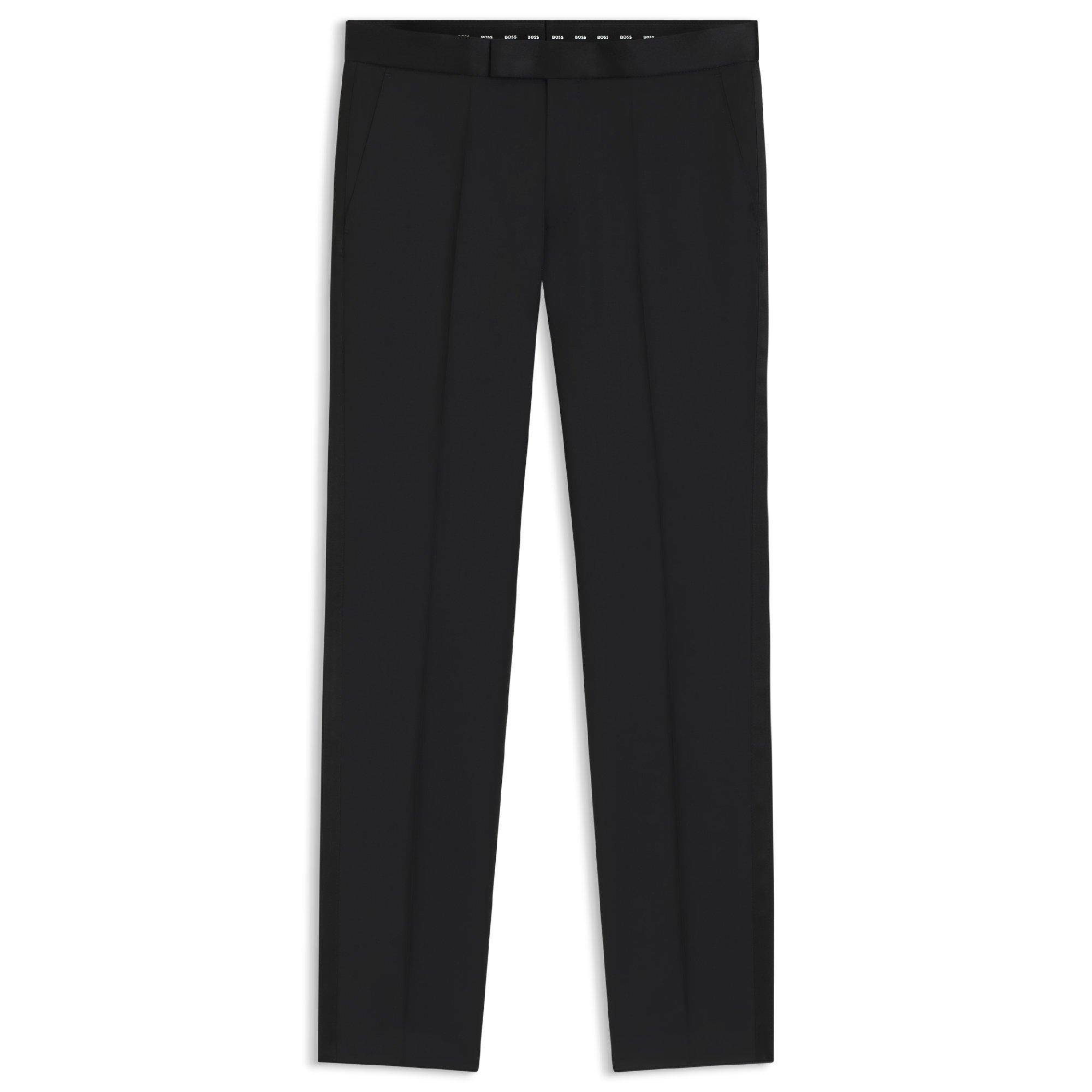 Black - Boss - H-Lenon-Tux-B1 10236006 01 Straight Leg Trousers Mens - 4
