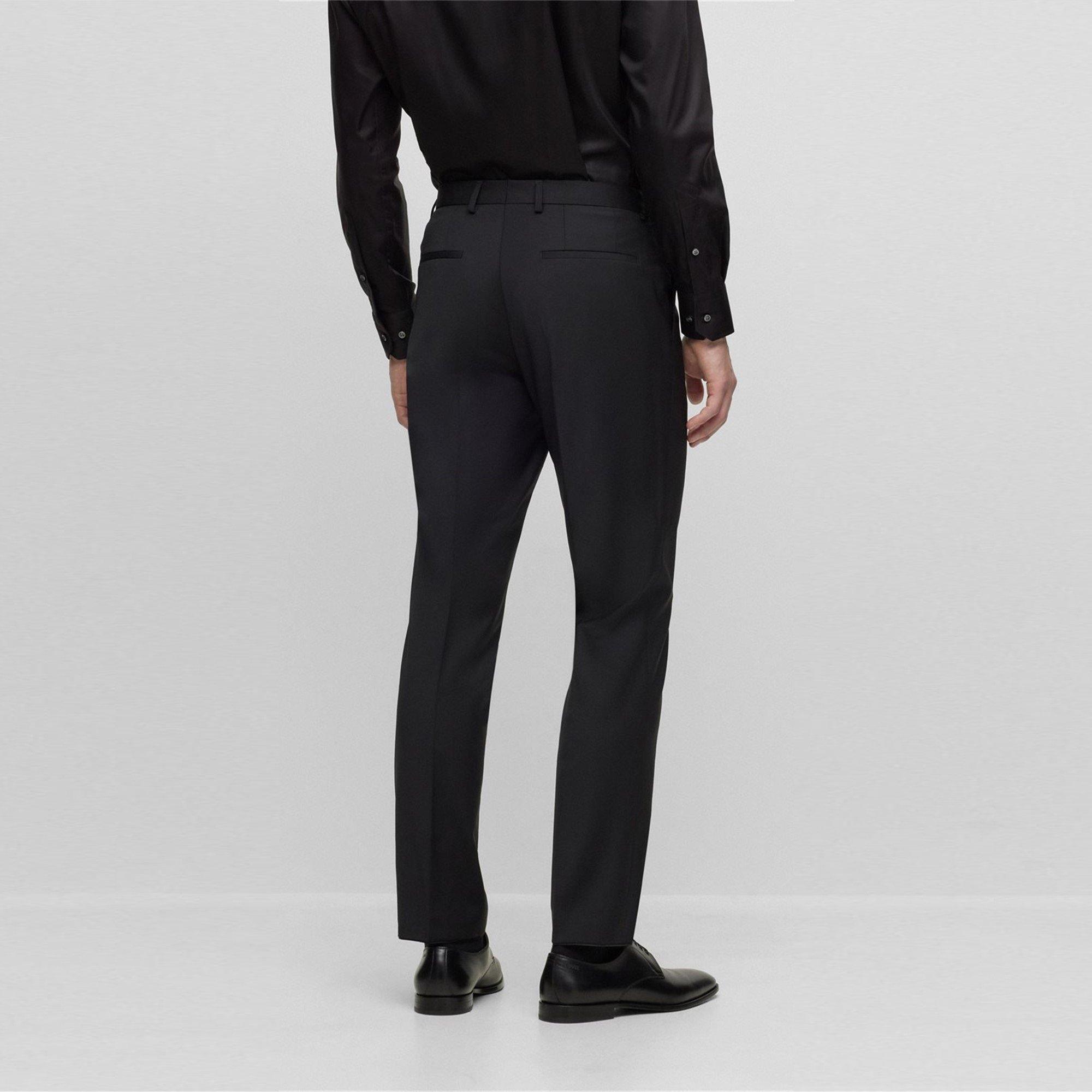 Black - Boss - H-Leon-Mm-C-224 10245447 01 Straight Leg Trousers Mens - 3