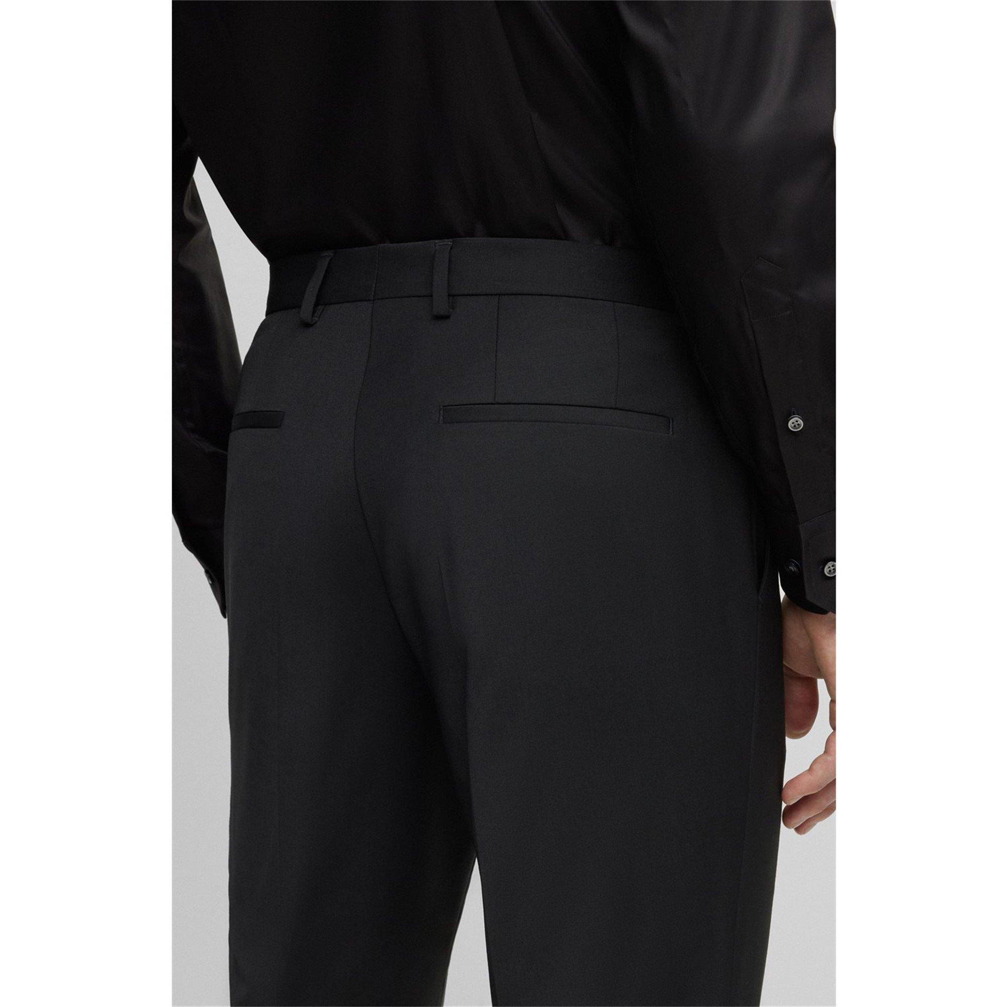Black - Boss - H-Leon-Mm-C-224 10245447 01 Straight Leg Trousers Mens - 4