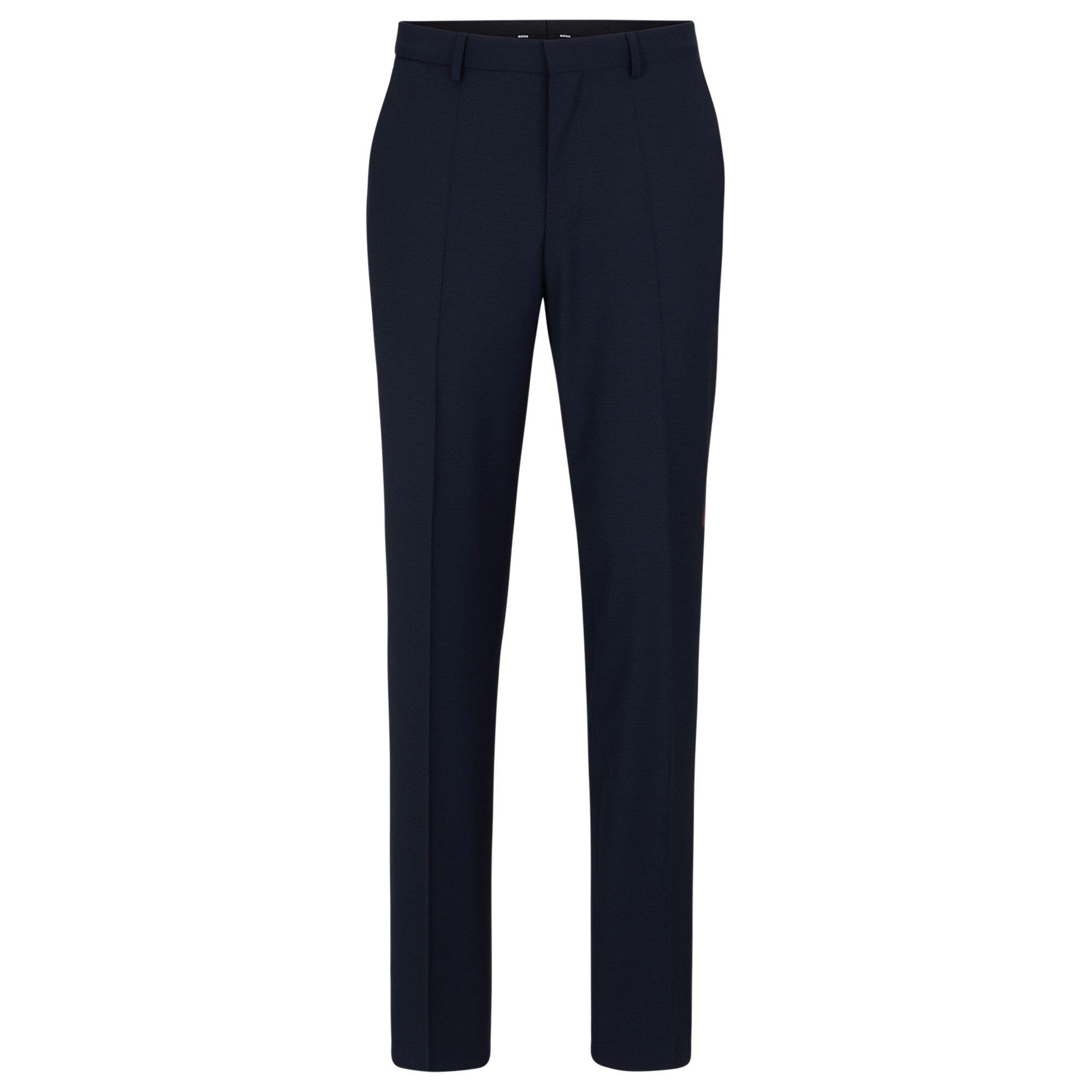 Dark Blue - Boss - Men's H Leon Straight Leg Trousers - 1