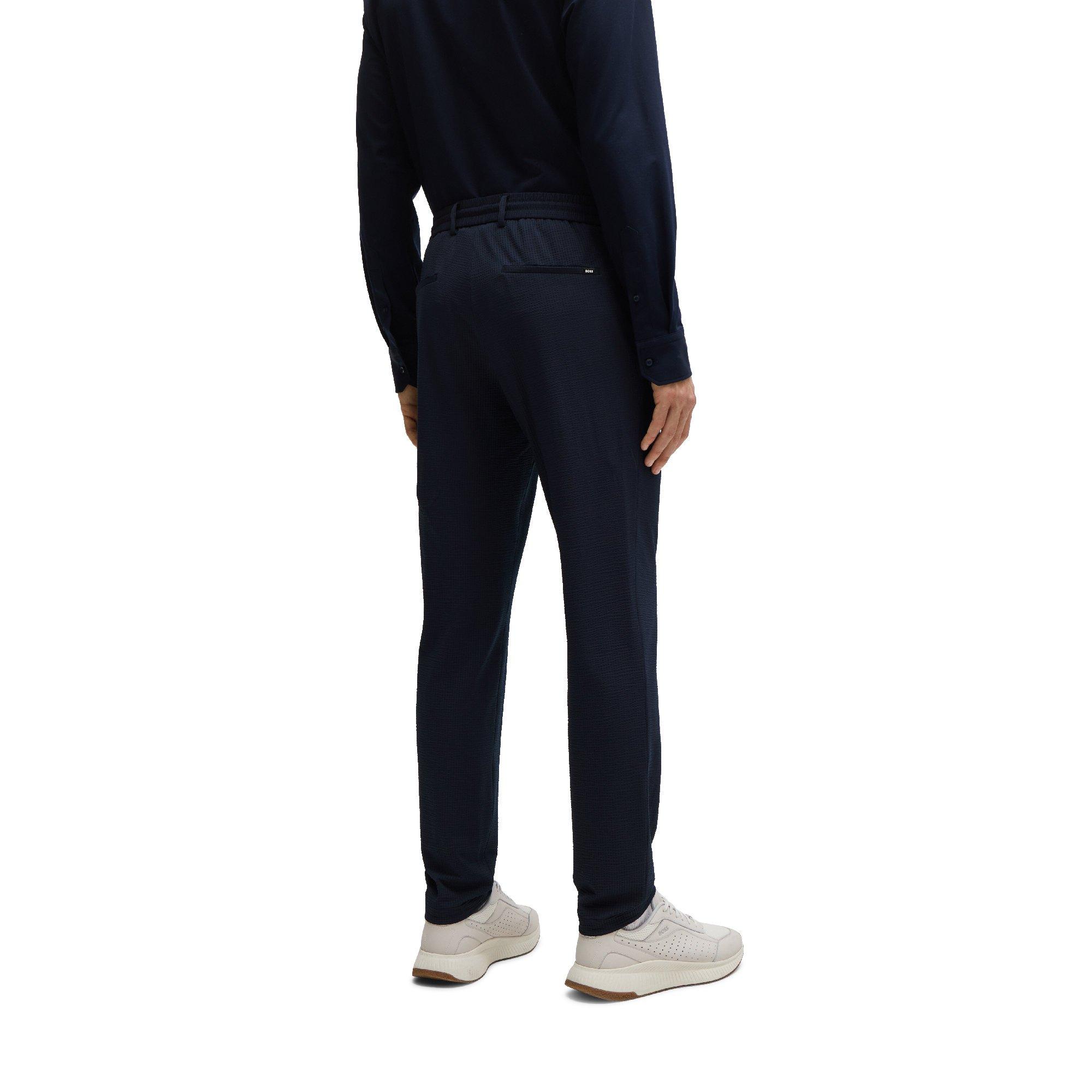 Dark Blue - Boss - P-Geniusj-Rds-Wg-242 10259399 Straight Leg Trousers Mens - 2