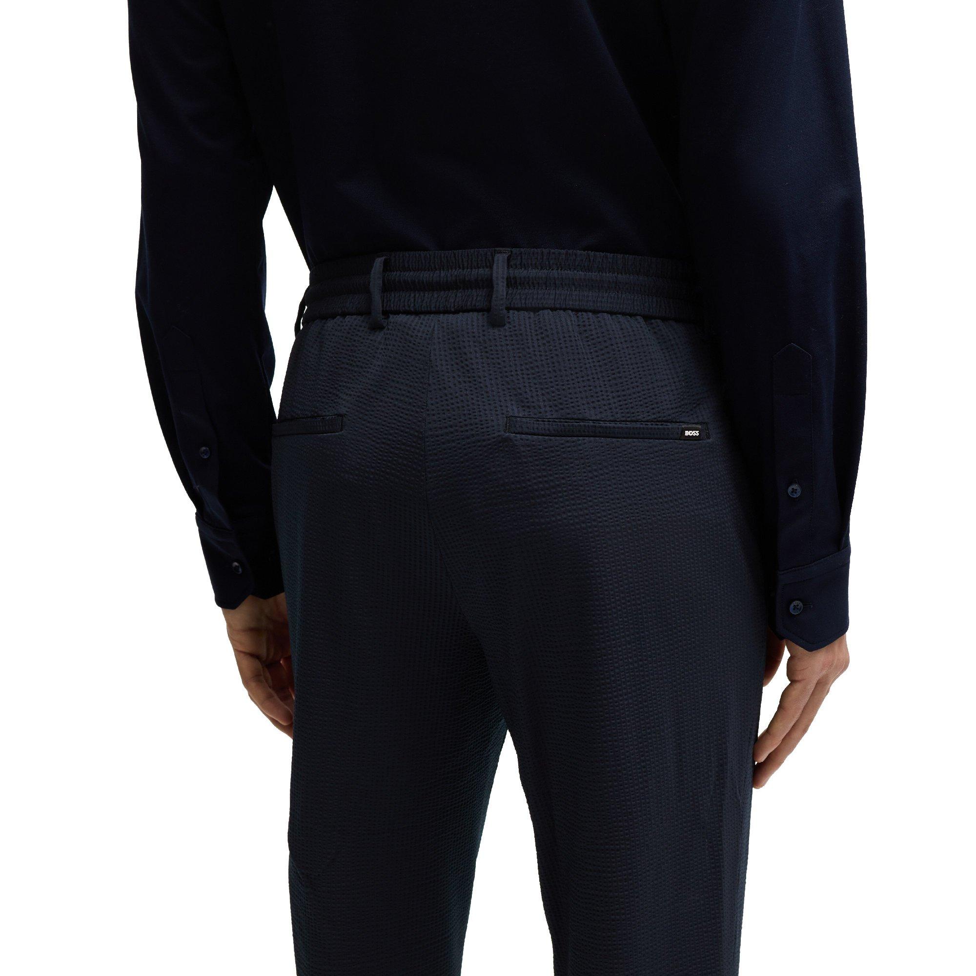 Dark Blue - Boss - P-Geniusj-Rds-Wg-242 10259399 Straight Leg Trousers Mens - 3