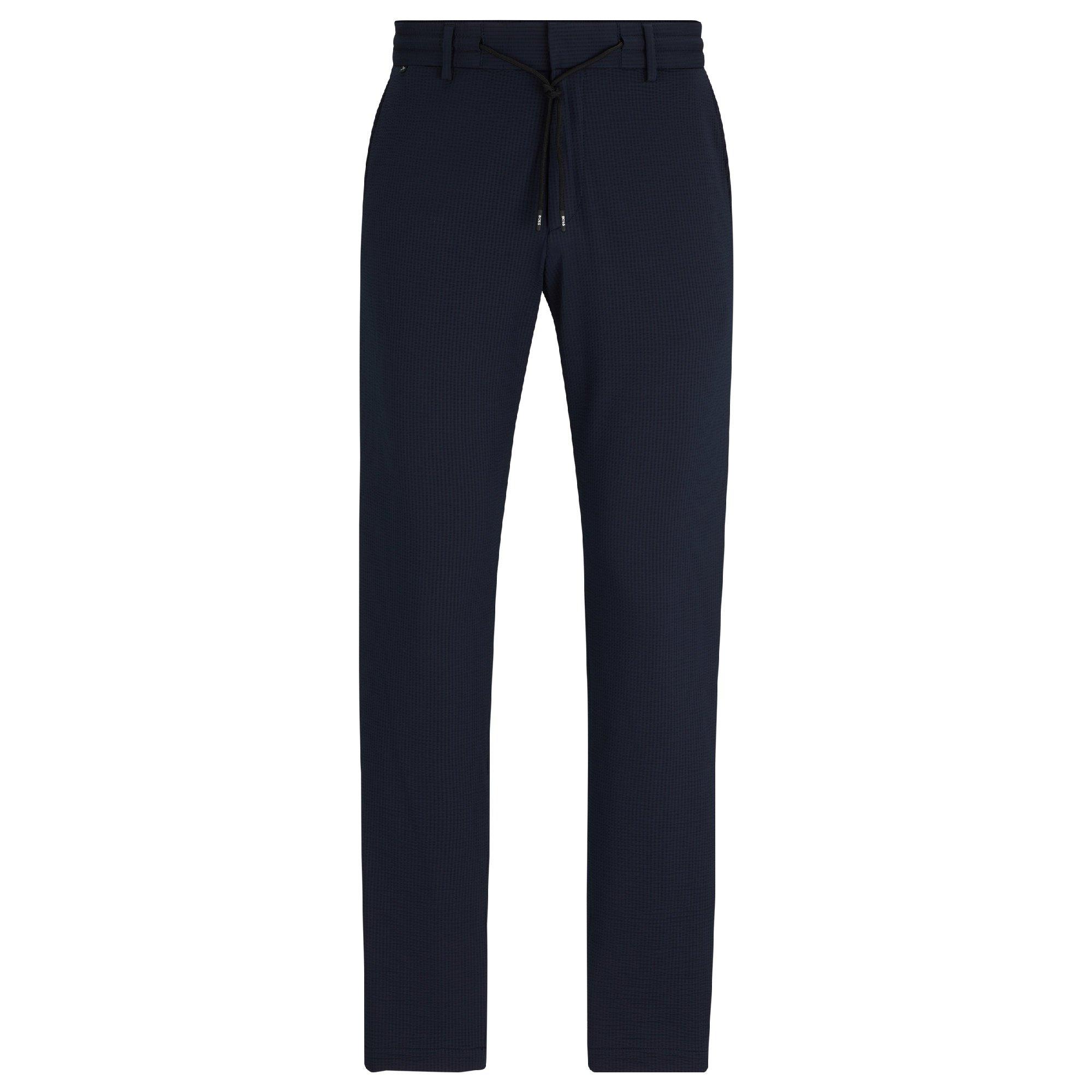 Dark Blue - Boss - P-Geniusj-Rds-Wg-242 10259399 Straight Leg Trousers Mens - 4