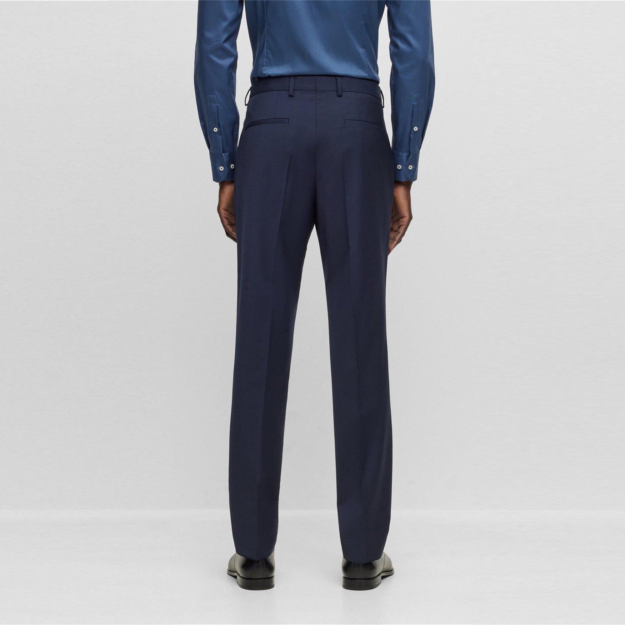 Dark Blue - Boss - H-Leon-Mm-C-224 10245447 01 Straight Leg Trousers Mens - 3