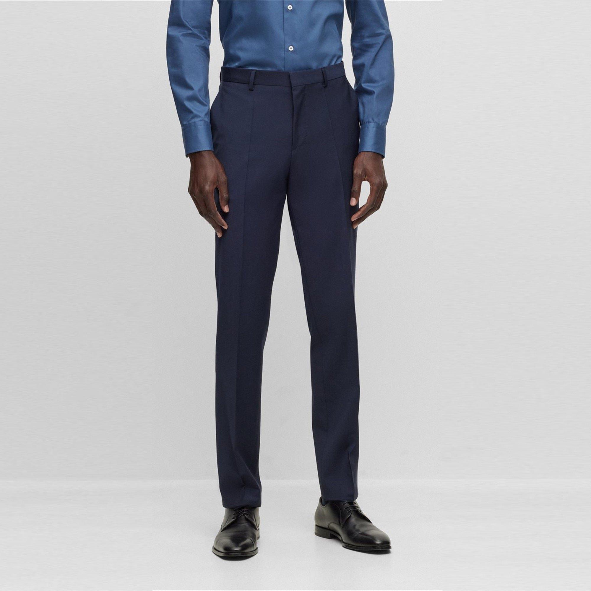 Dark Blue - Boss - H-Leon-Mm-C-224 10245447 01 Straight Leg Trousers Mens - 2
