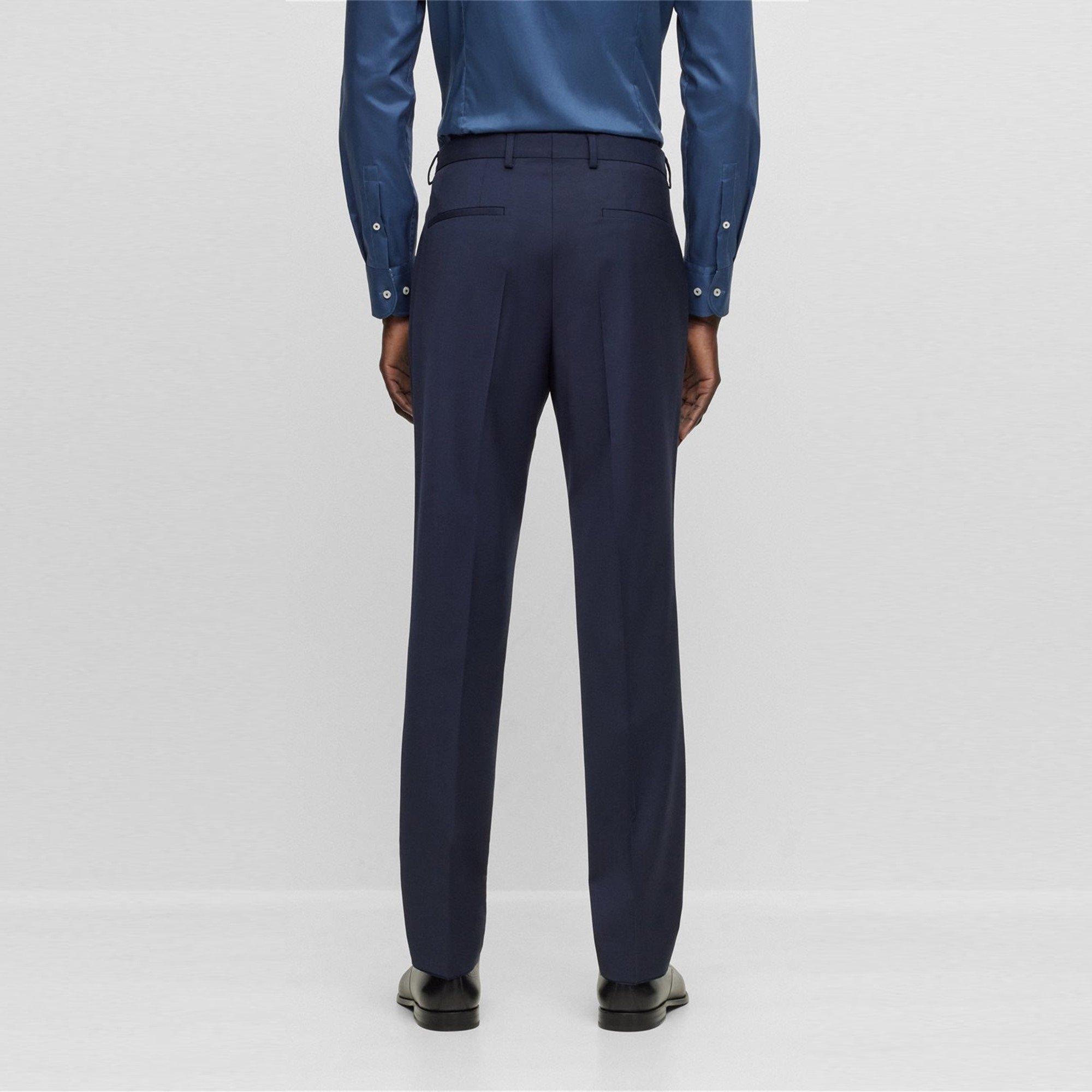 Dark Blue - Boss - H-Leon-Mm-C-224 10245447 01 Straight Leg Trousers Mens - 3