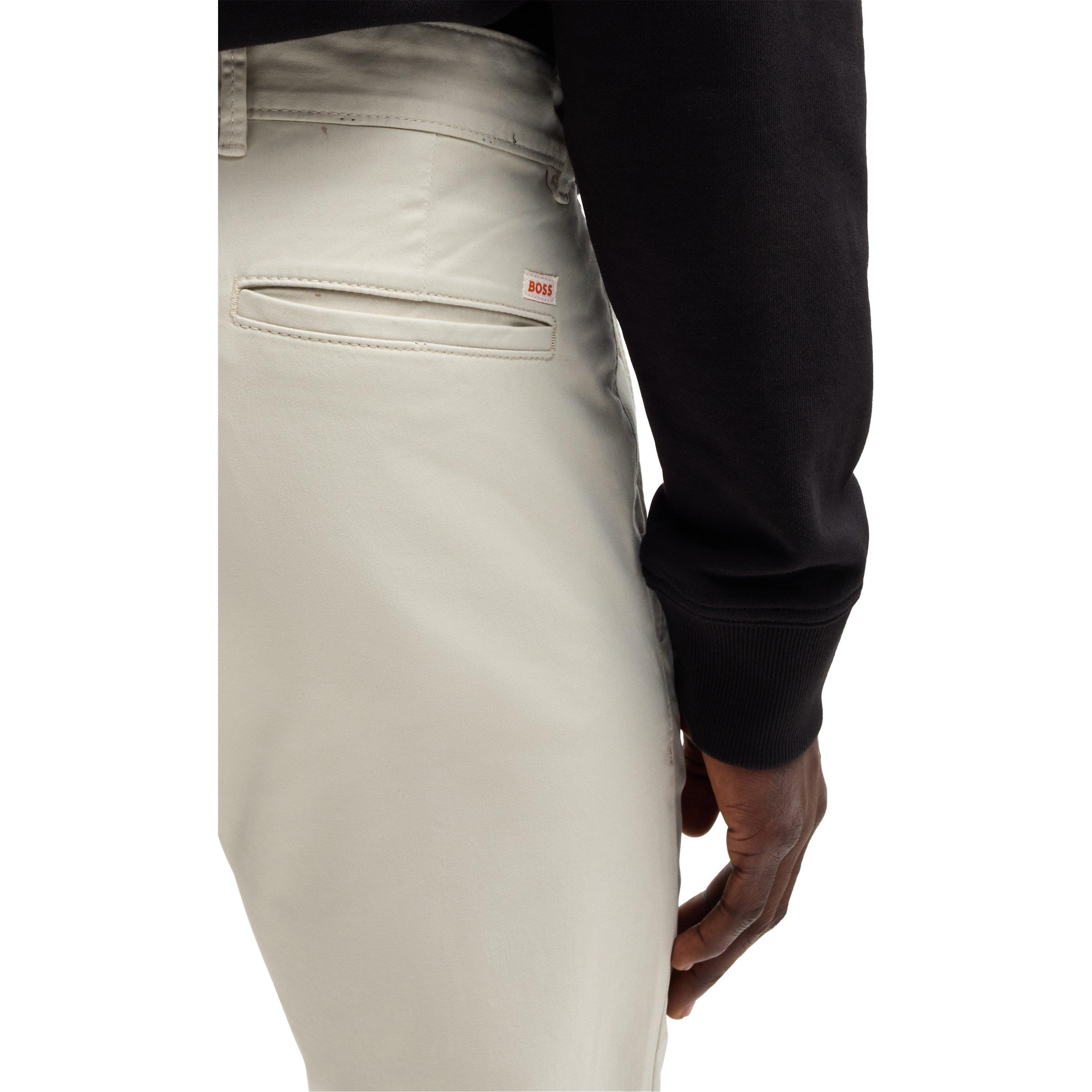 Beige - Boss - Chino Slim 10242156 01 Straight Leg Trousers Mens - 4