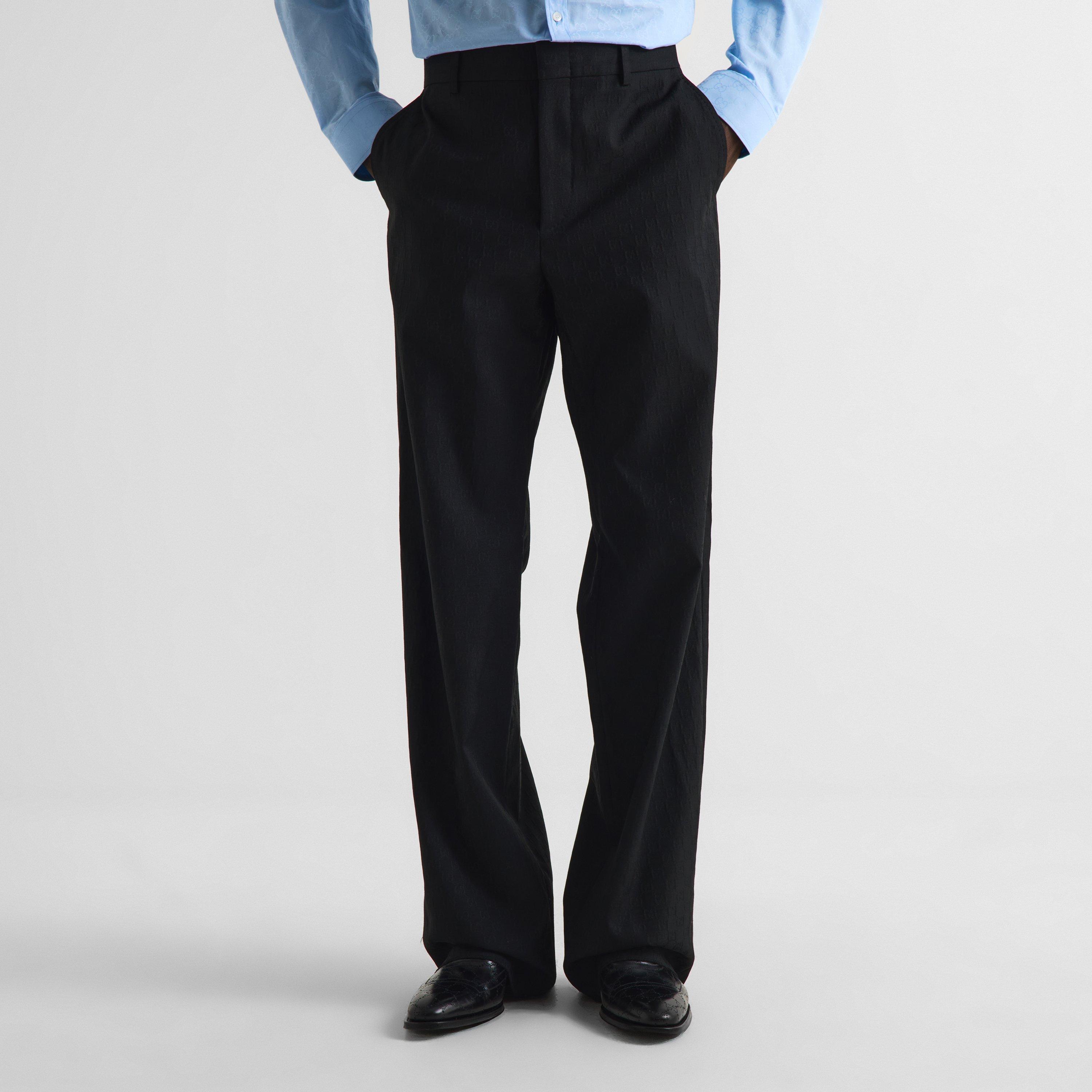 Black - Gucci - Men's Straight Leg Trousers - 3