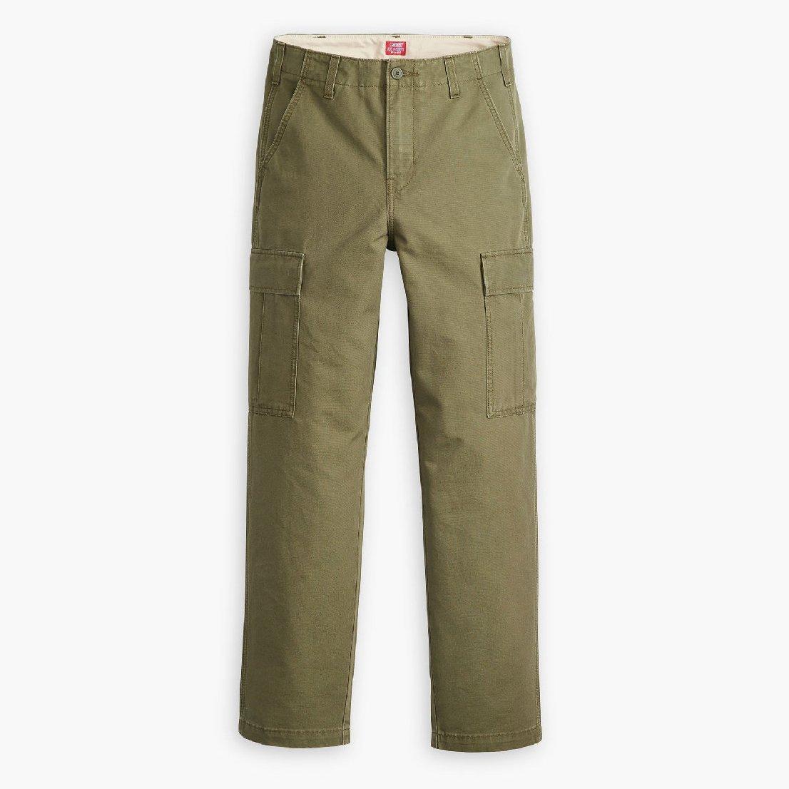 Levis Men's Straight Cargo Trousers - Olive Night - 33W R