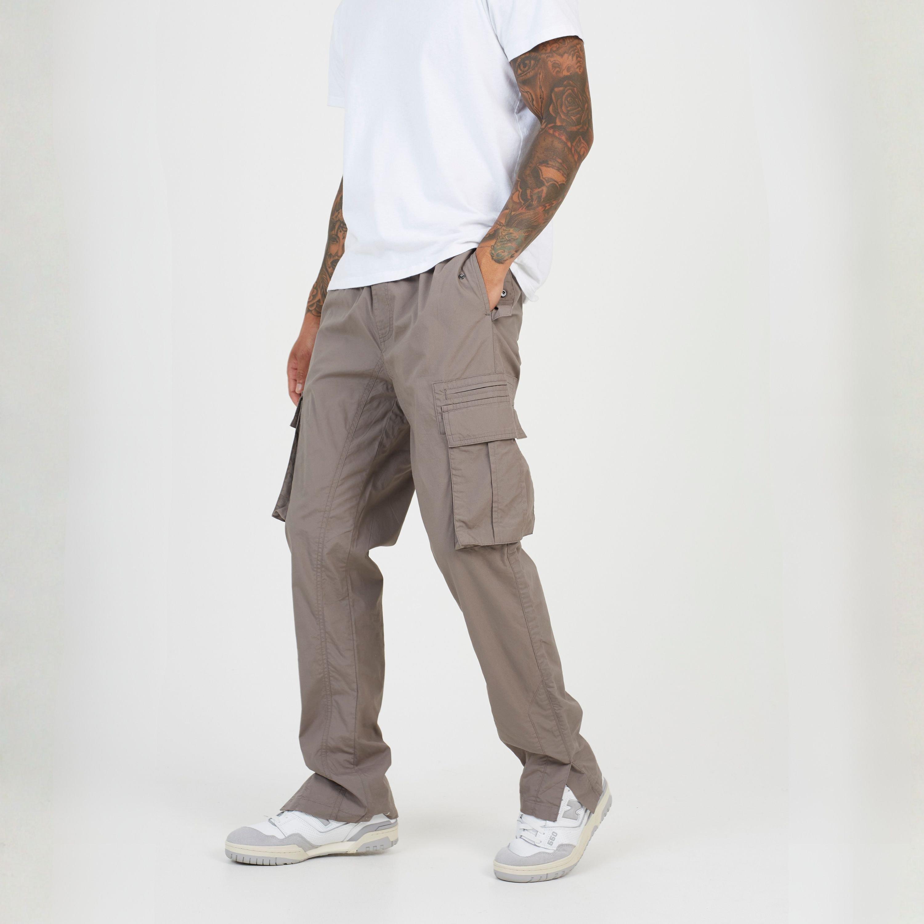 Brave Soul BS Mens Poplin Cargo Trousers with Pockets