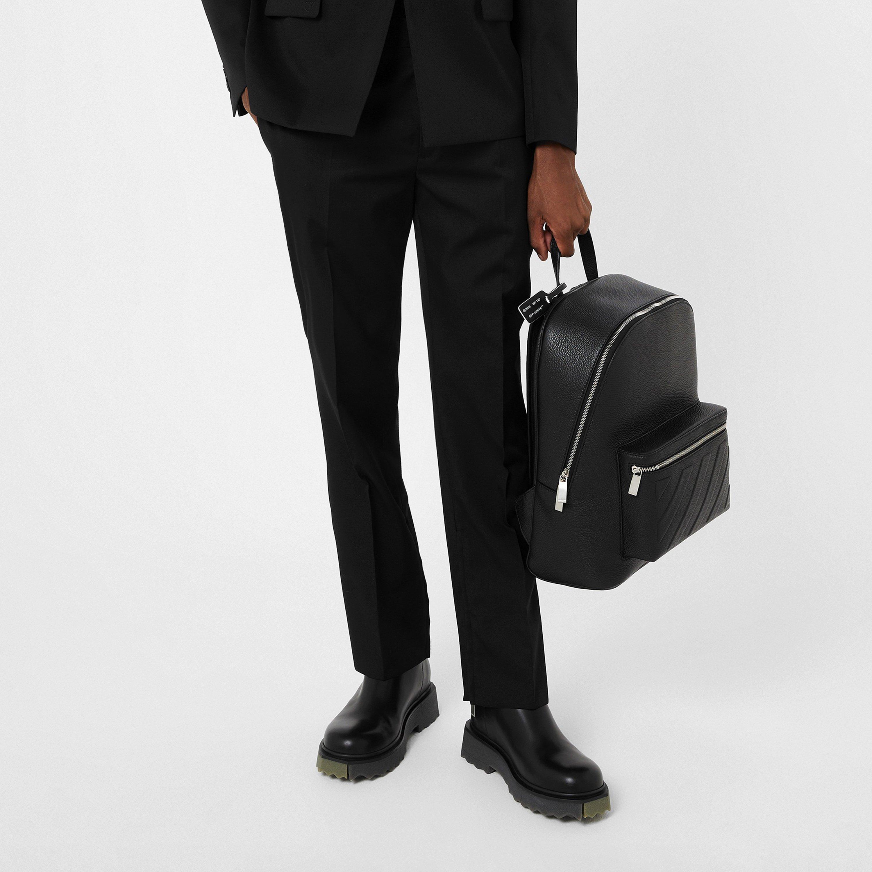 Off White Men's Zipped Sleek Straight Trousers