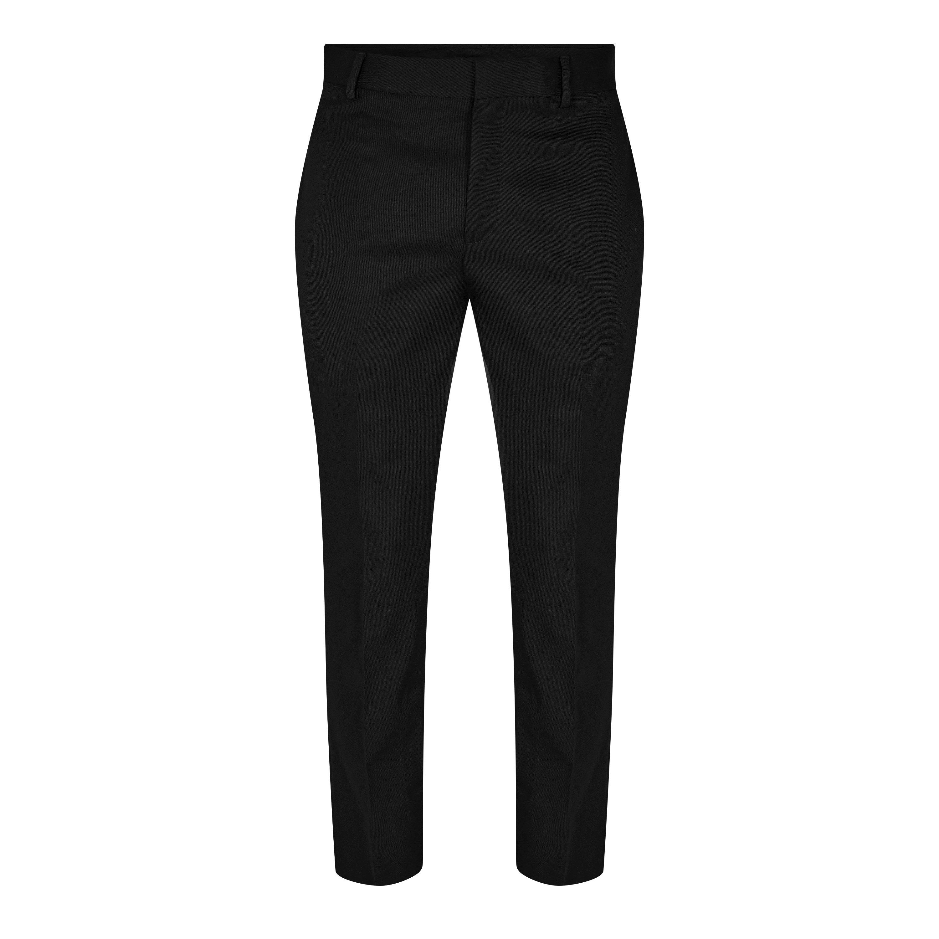Black - Off White - Men's Zipped Sleek Straight Trousers - 5