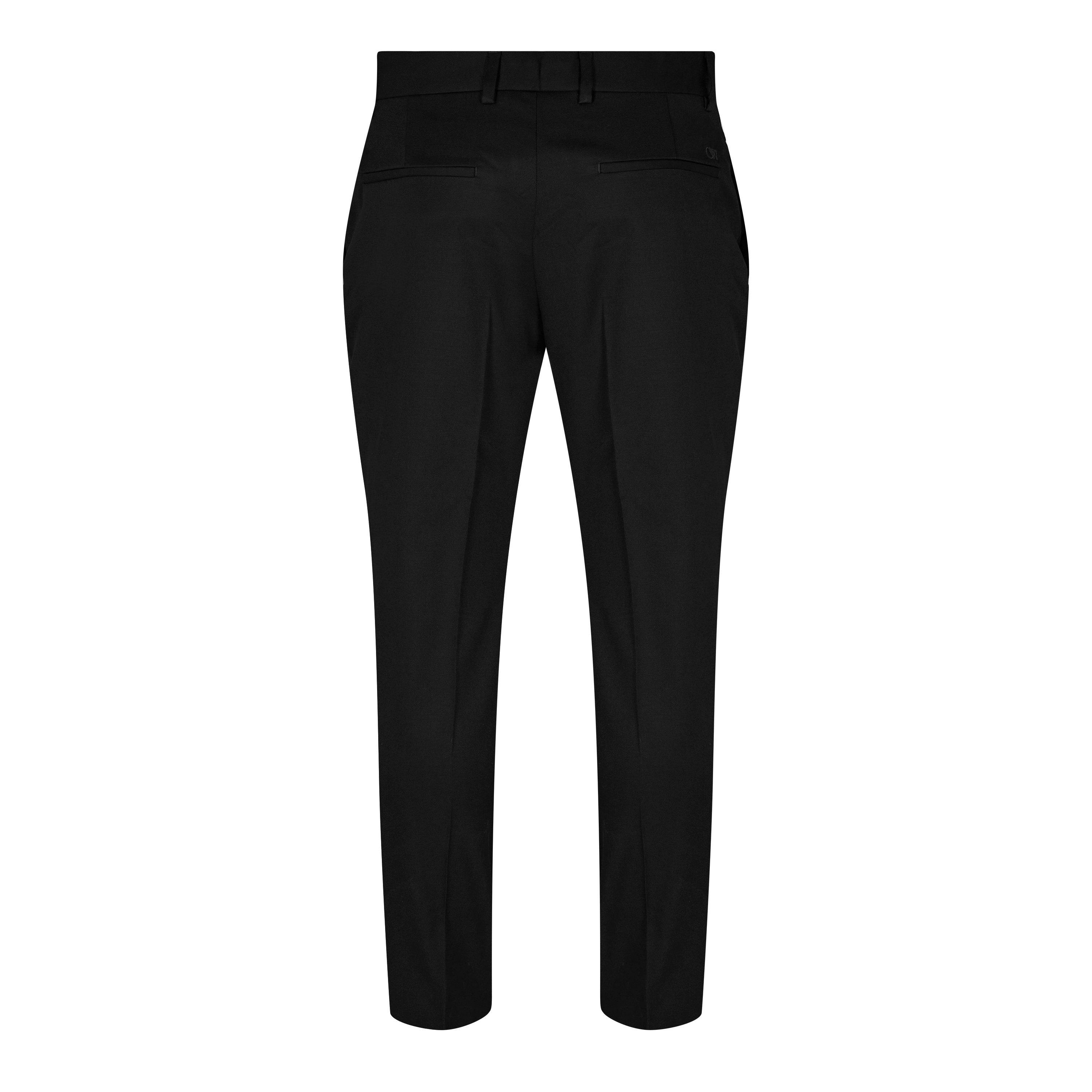 Black - Off White - Men's Zipped Sleek Straight Trousers - 6
