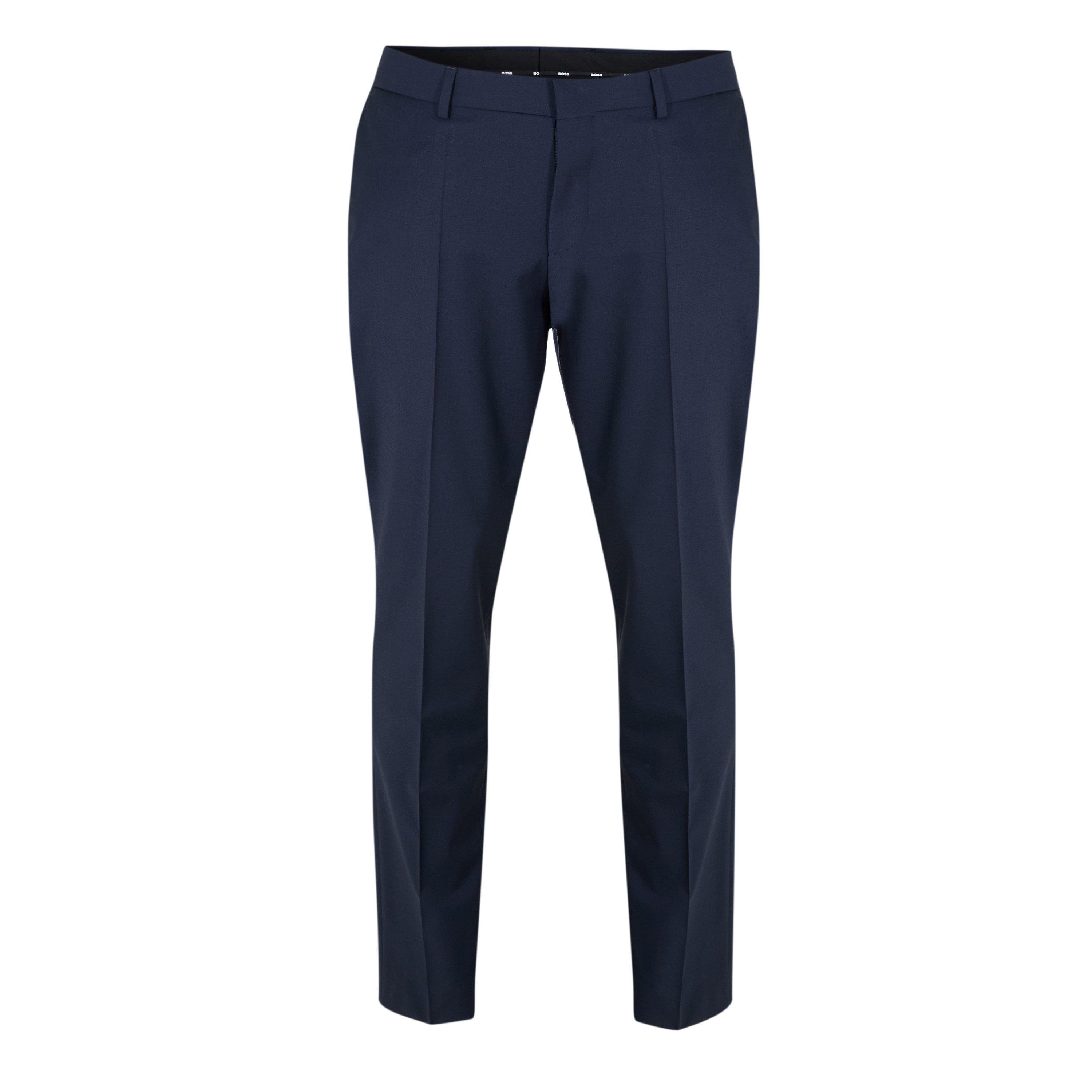 Boss Men's H-Leon-Mm-C-224 10245447 01 Straight Leg Trousers - Dark Blue - 36W S