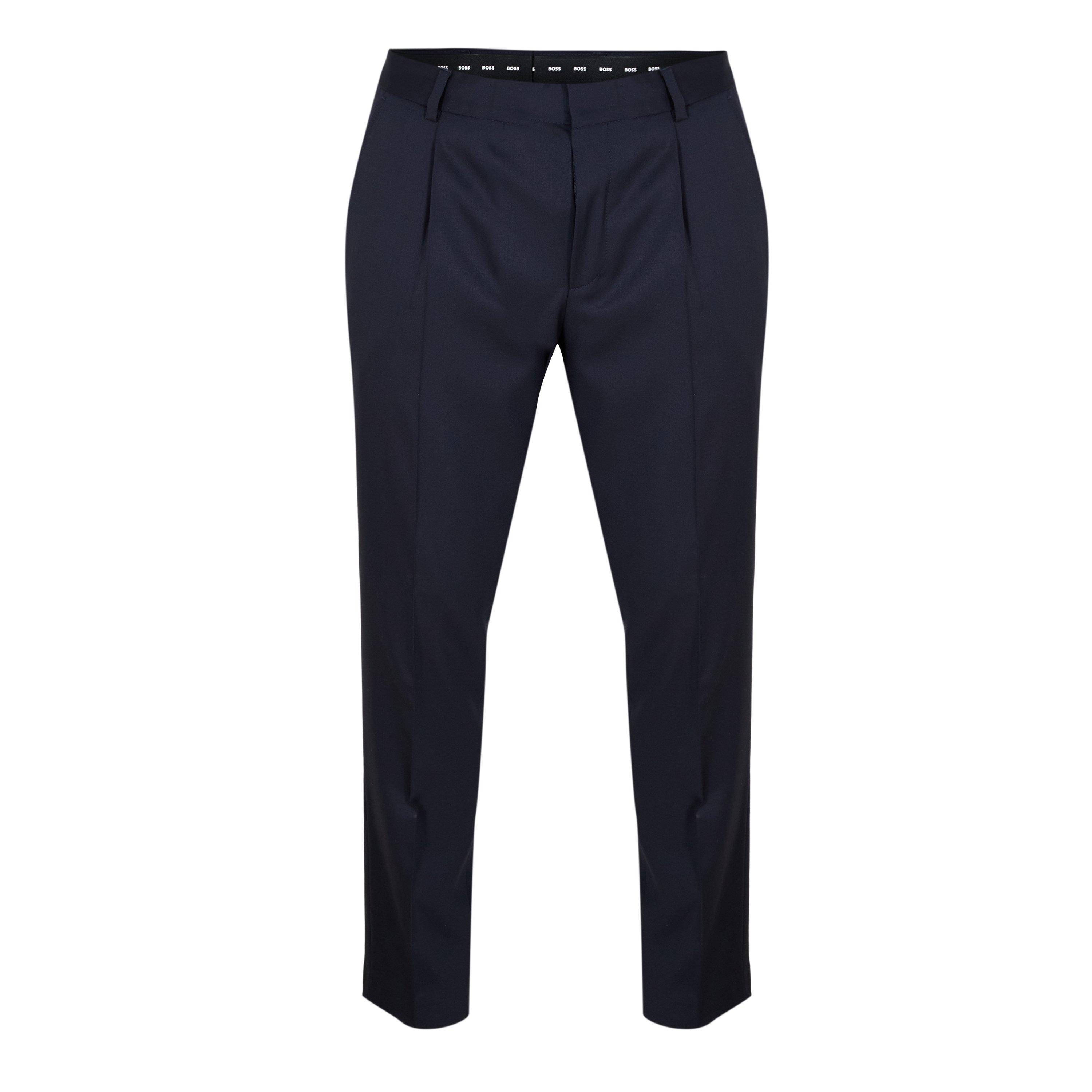 Dark Blue - Boss - Men's H-Perin Straight Leg Trousers - 1