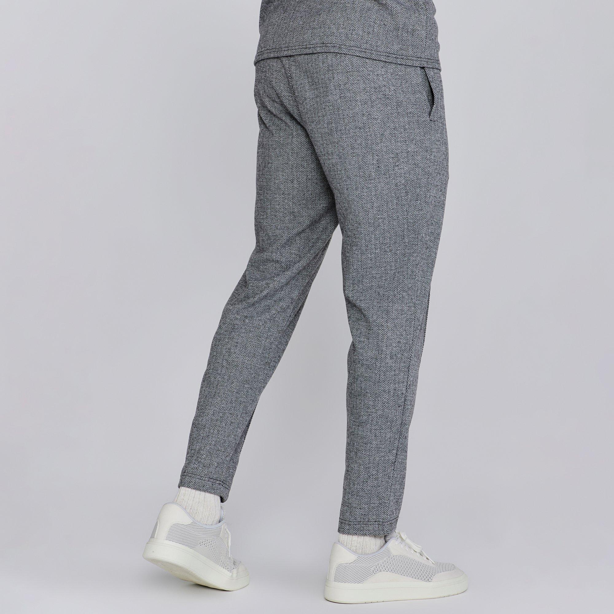 Grey - SikSilk - Men's Smart Open Hem Jersey Joggers - 3