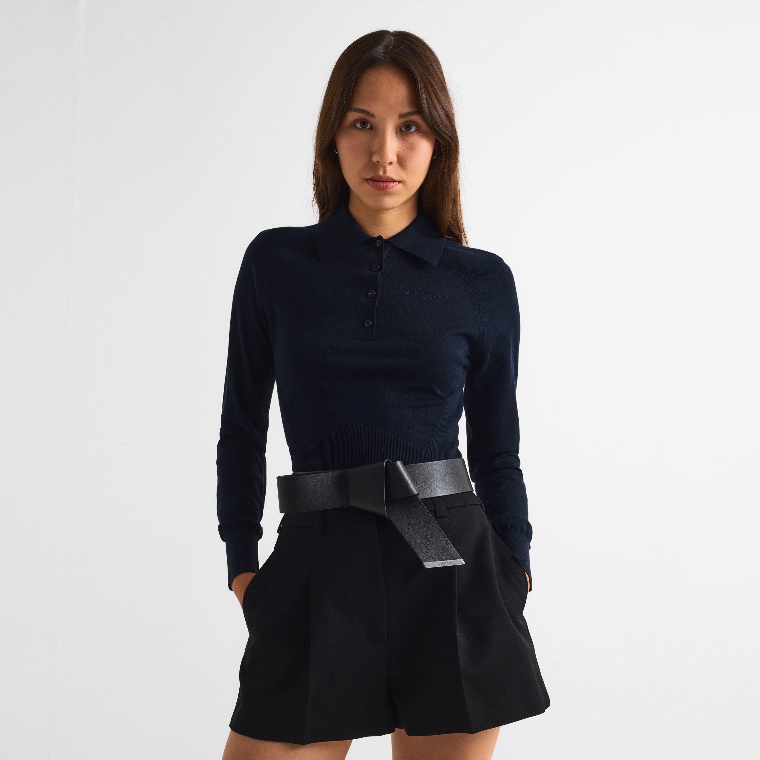 Navy - GIVENCHY - GIV Long Sleeve Polo Ld64 - 3