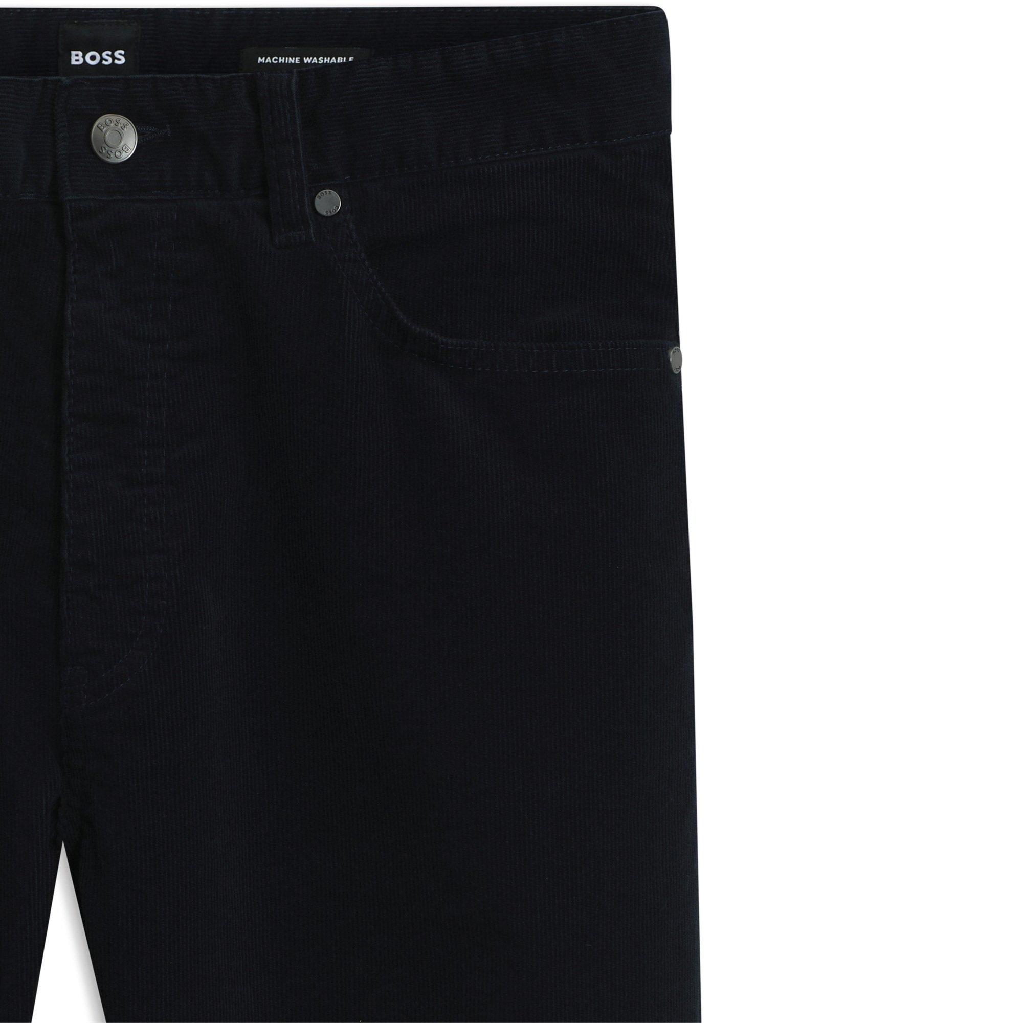 Dark Blue 404 - Boss - Mens BOSS Corduroy Trousers with Logo Details (Ogden) - 6