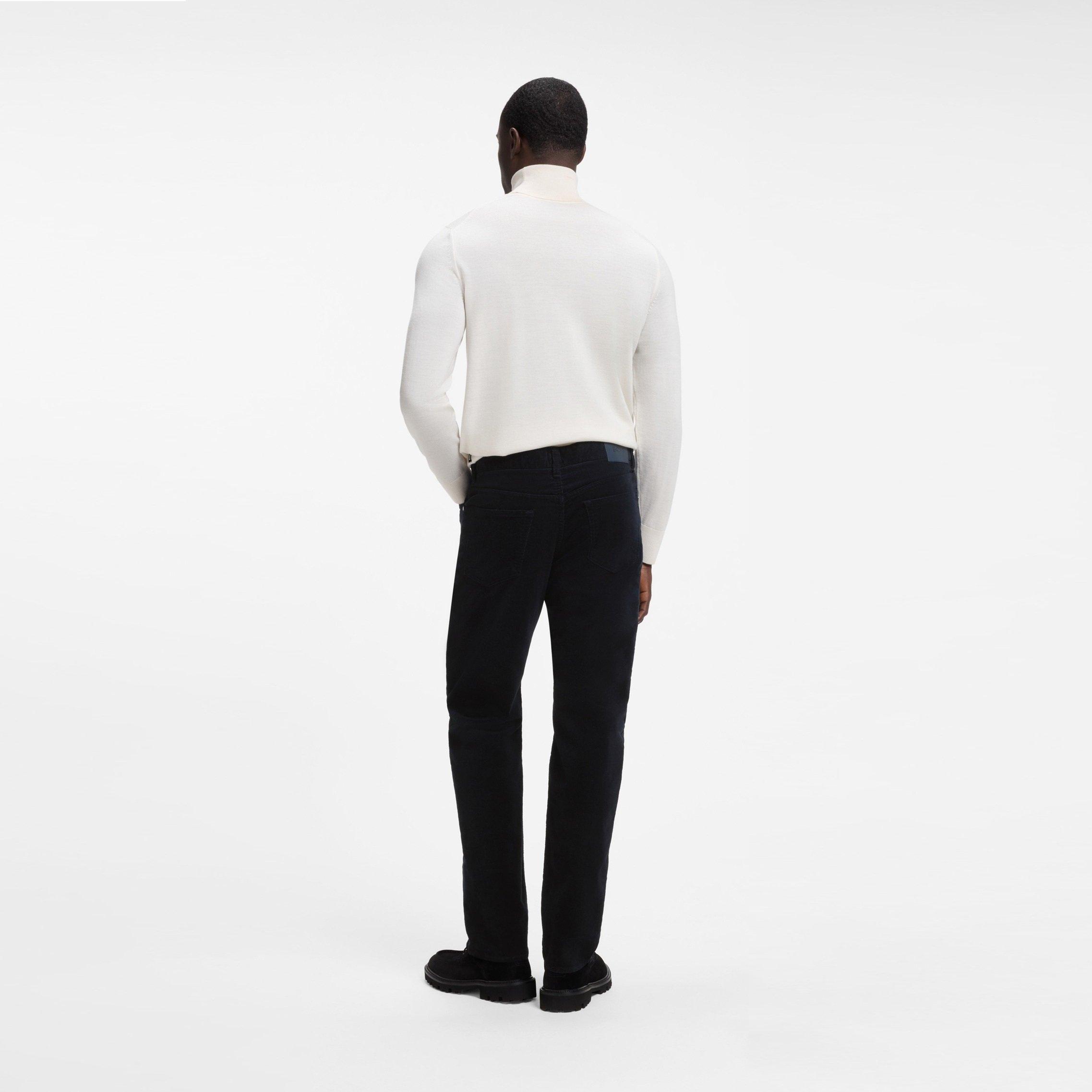 Dark Blue 404 - Boss - Mens BOSS Corduroy Trousers with Logo Details (Ogden) - 3