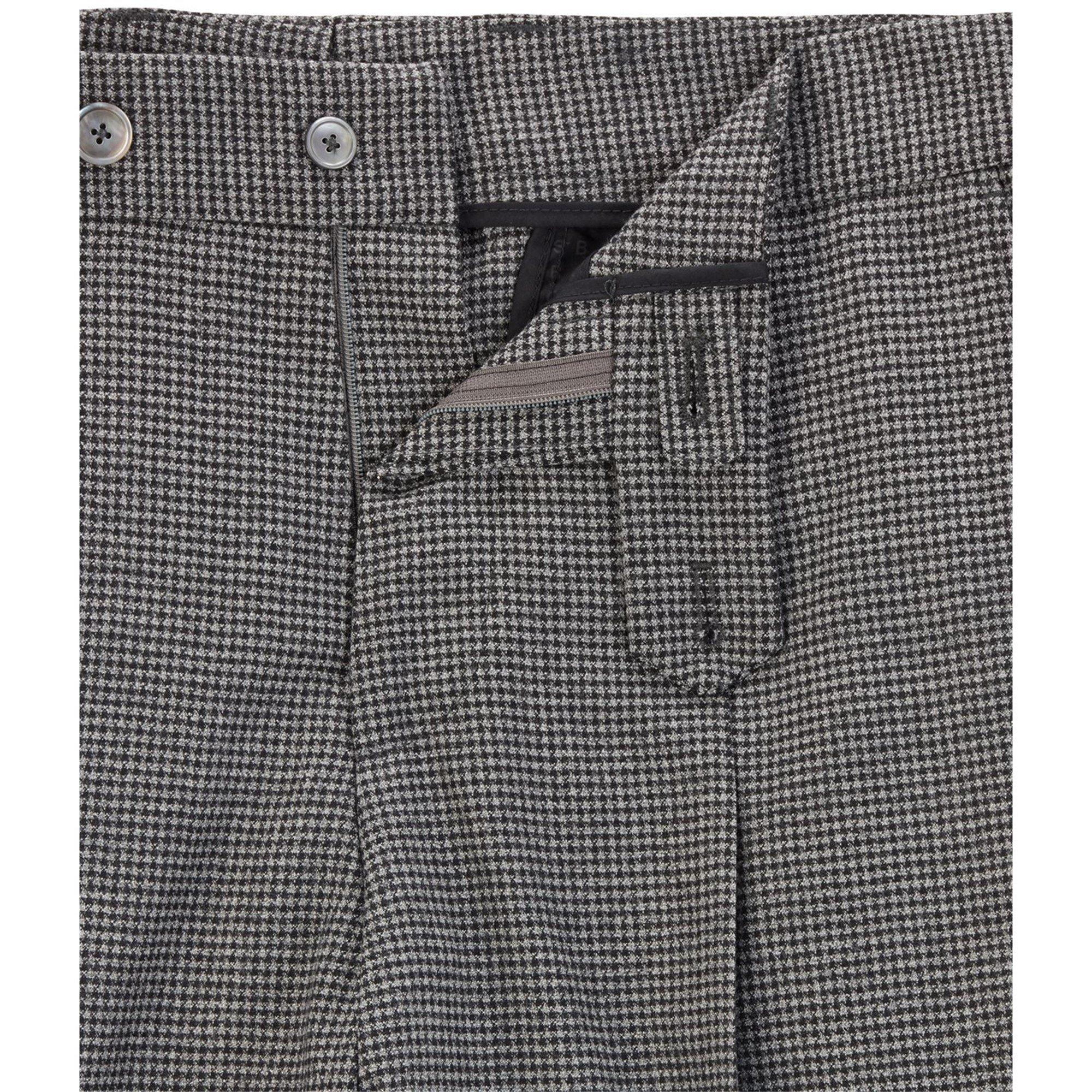 Medium Grey - Boss - Men's H Perin Pleat Black Straight Leg Trousers - 6