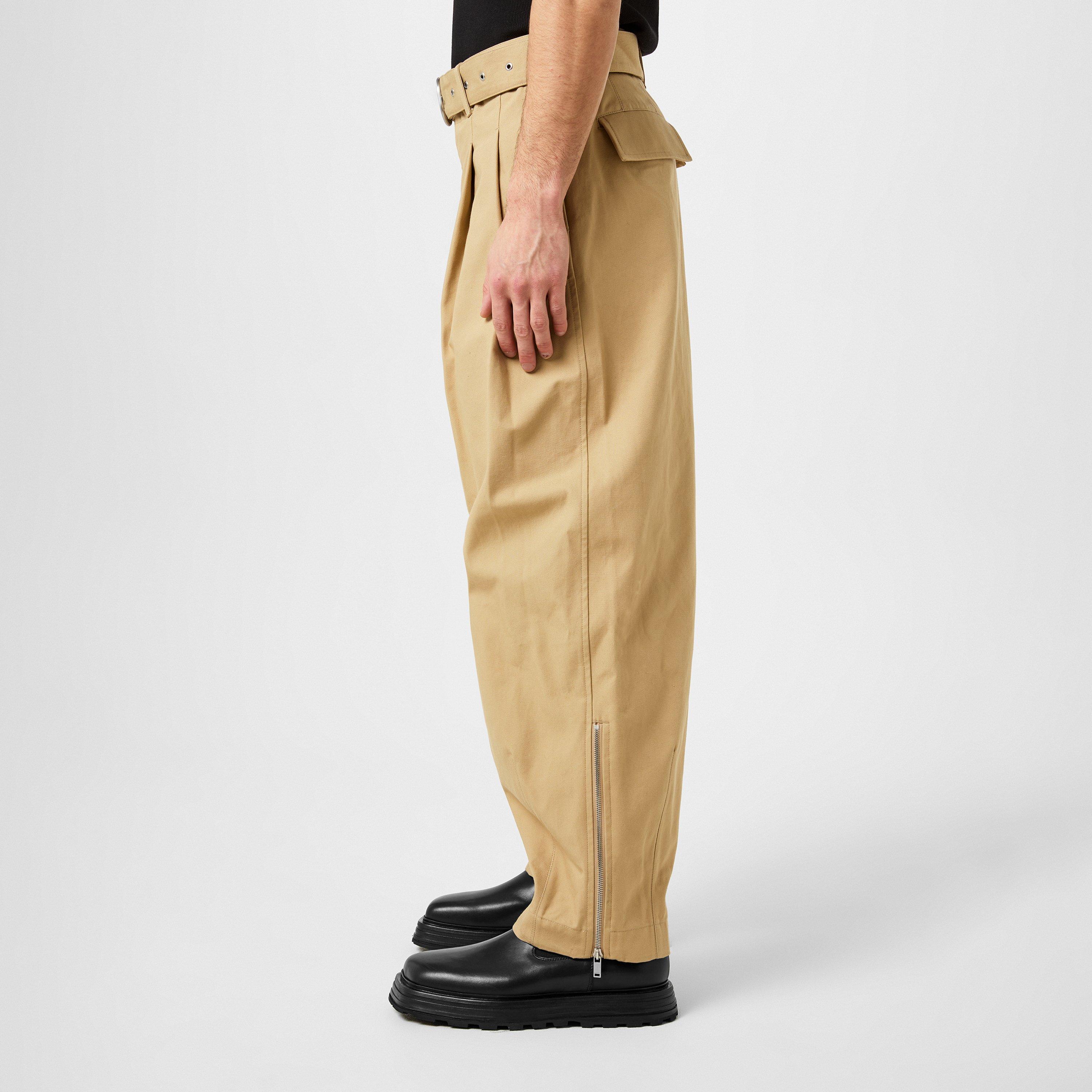 Beige - Jil Sander - Pleat Wide Leg Trousers - 6