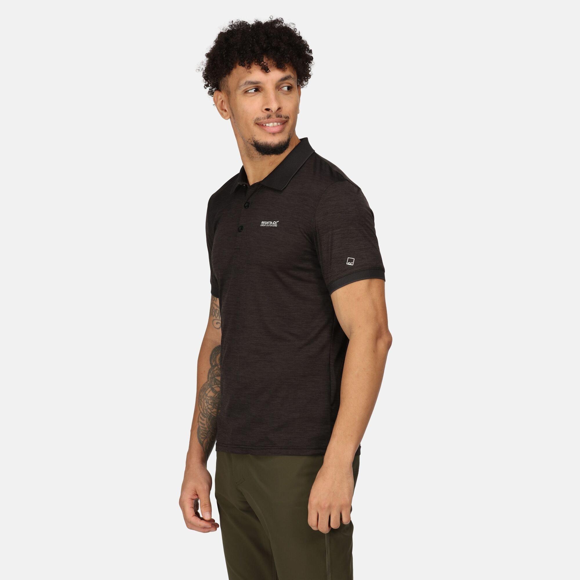 Black - Regatta - Mens Remex II Quick-Drying Polo Shirts - 7