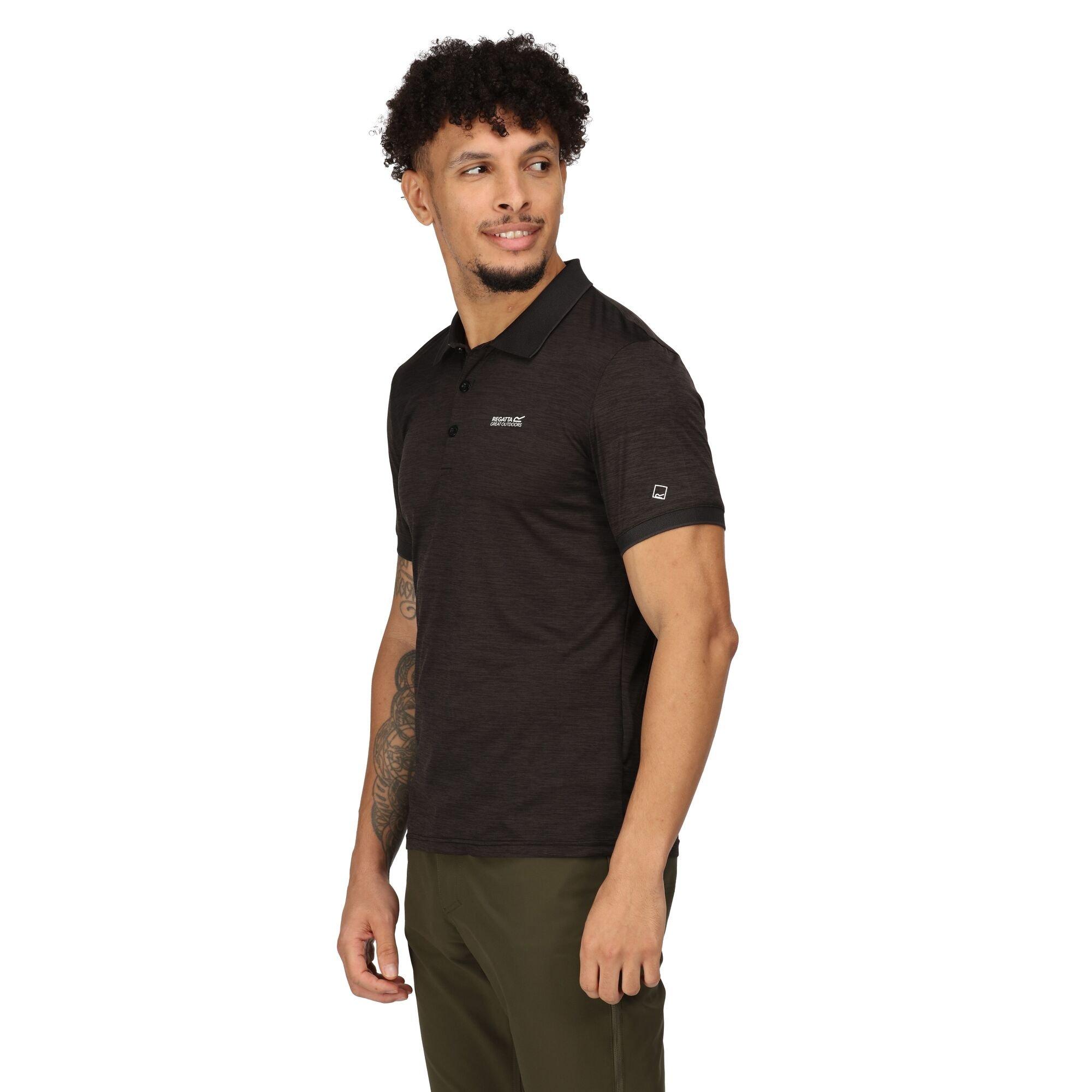 Black - Regatta - Mens Remex II Quick-Drying Polo Shirts - 8