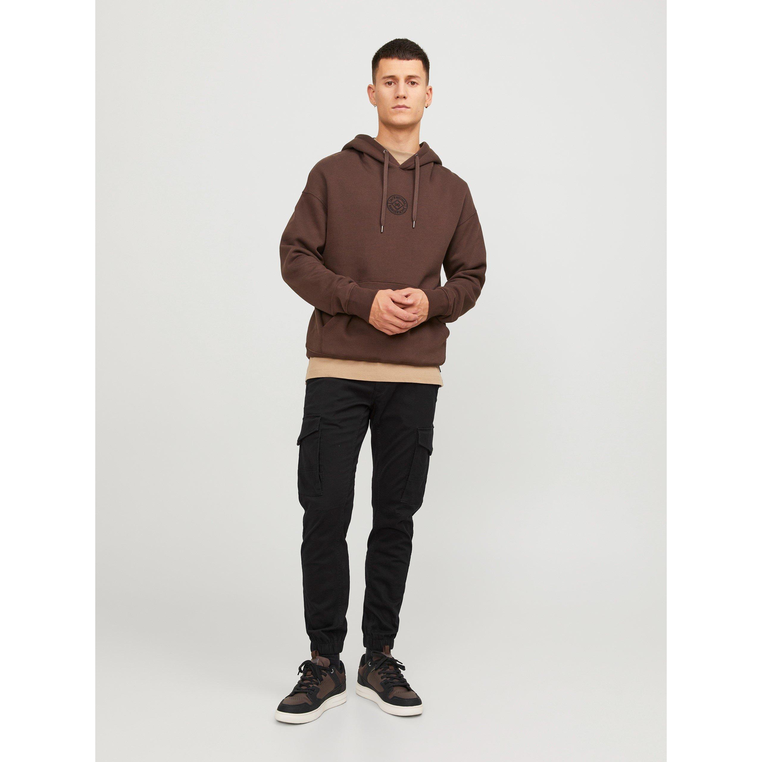 Black - Jack and Jones - Slim Stretch Cuffed Cargo Pants - 7