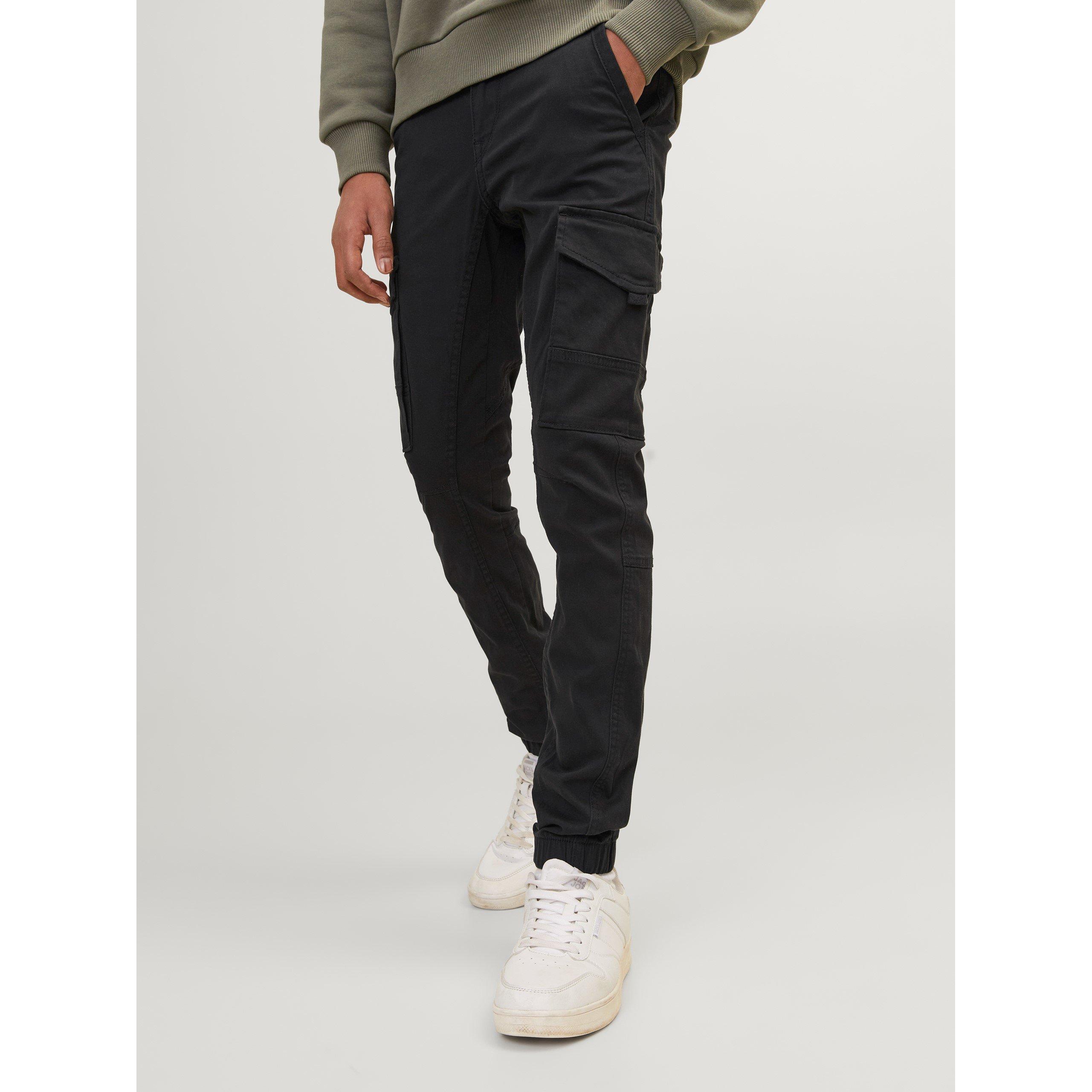 Jack And Jones Boys Paul Flake Slim Stretch Cuffed Cargo Pants Junior - Black - 9 - 10 Years