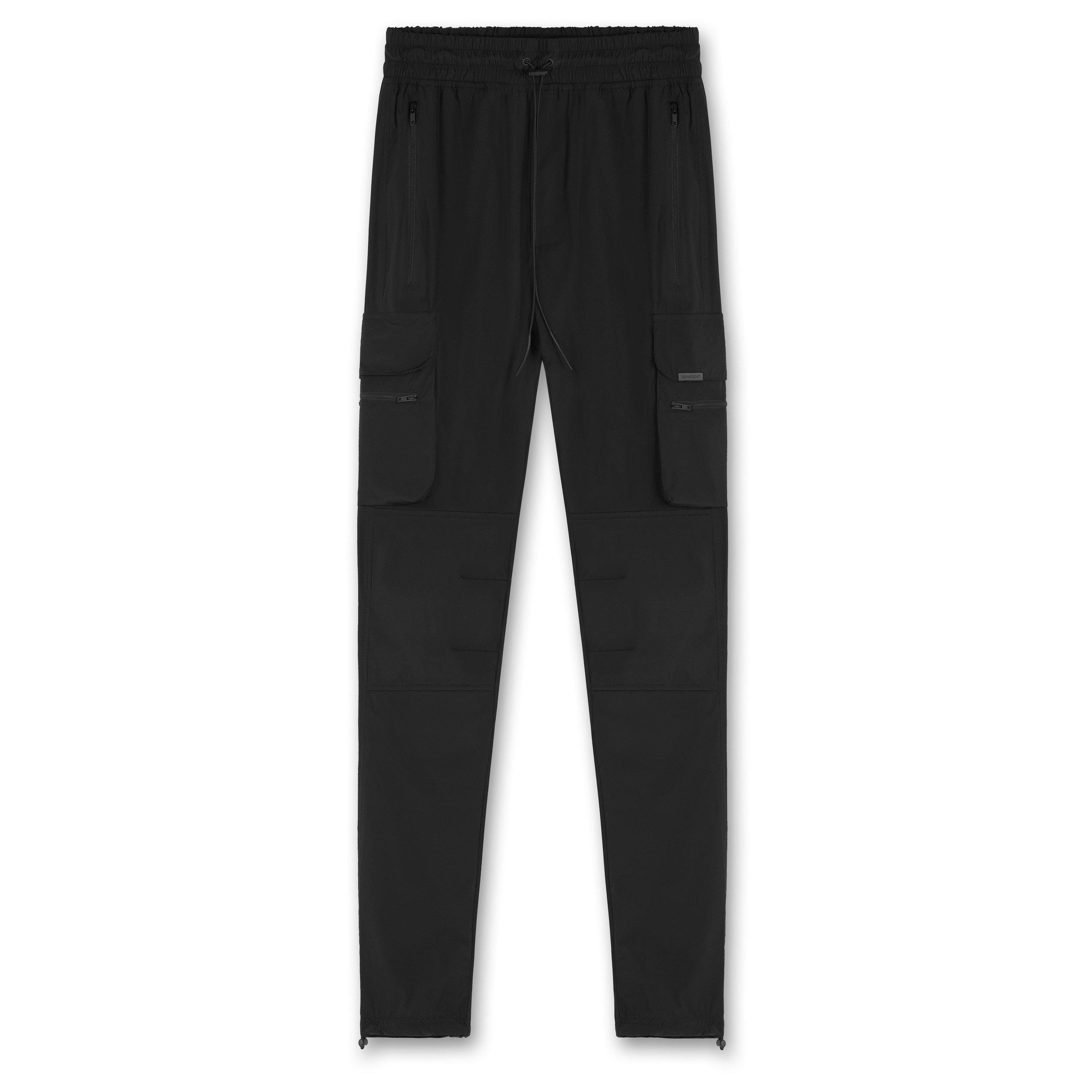 Black 01 - Represent 247 - Men's Nylon 247 Cargo Pants - 1