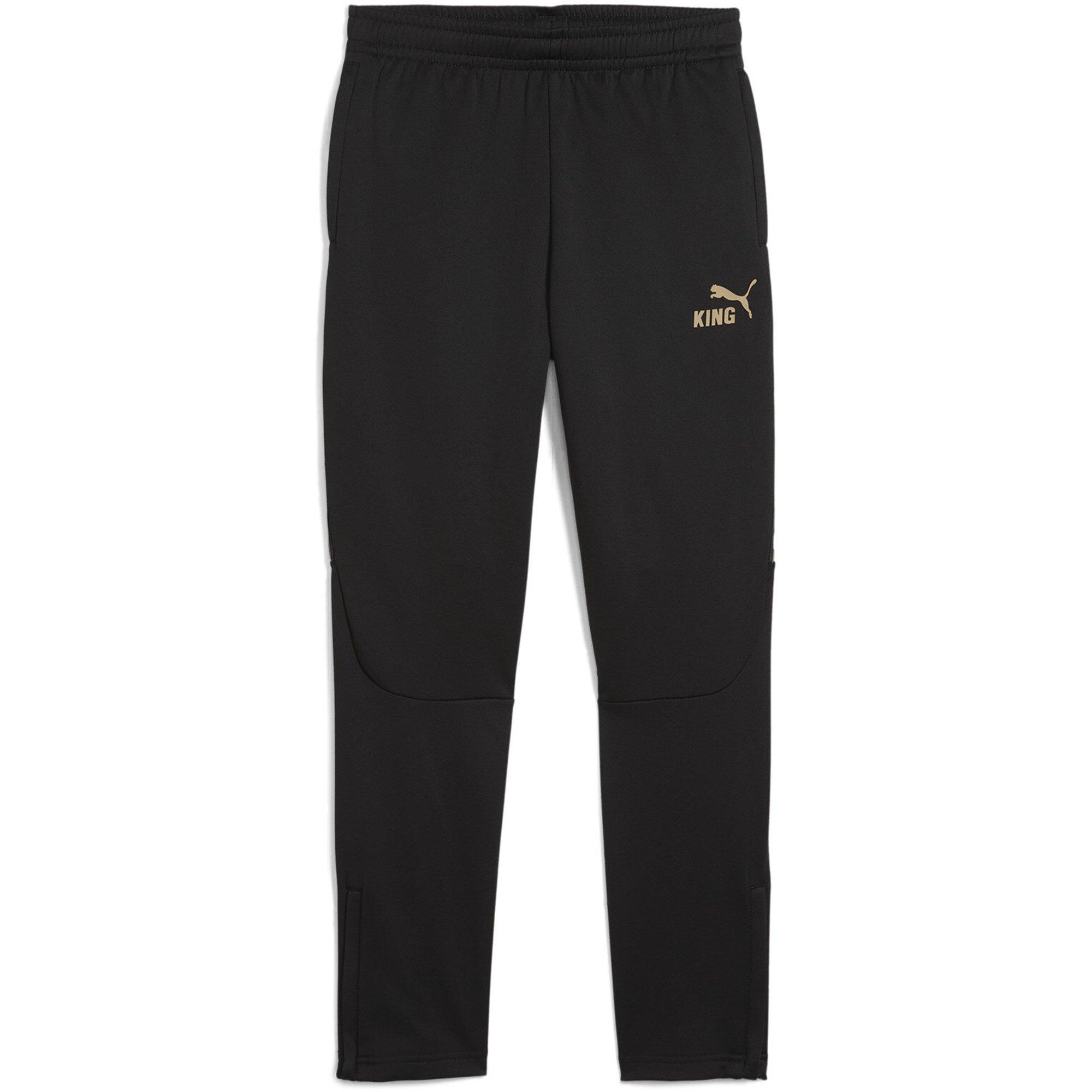 Puma Boys Kids' King Performance Tracksuit Bottoms - Black/Gold - 13 (XL)